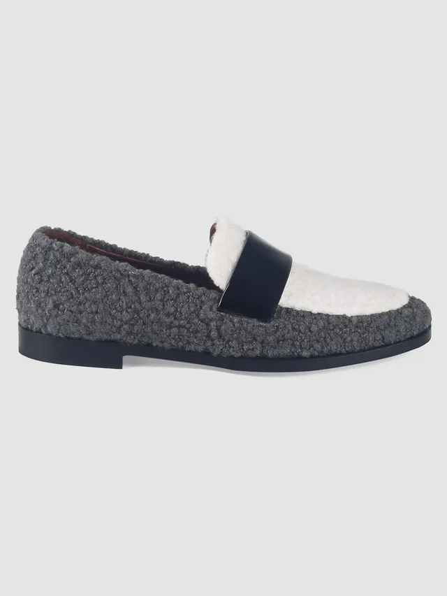Lorena Paggi mocassins teddy gris tissu doux