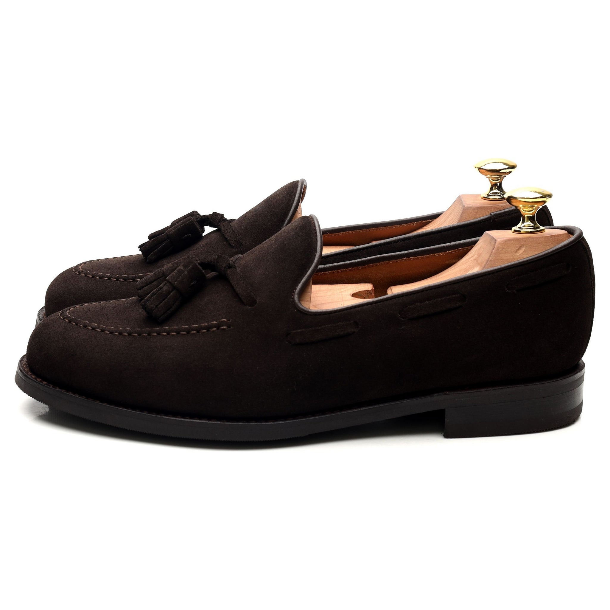 Morjas mocassin daim marron 7,5 à pompons