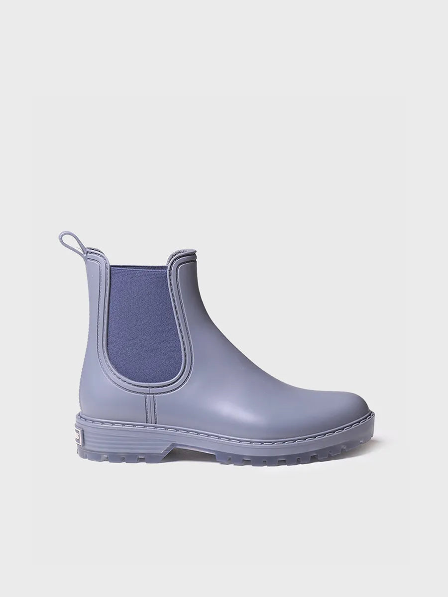 Toni Pons Cancun bottes de pluie caoutchouc bleues talon 3 cm