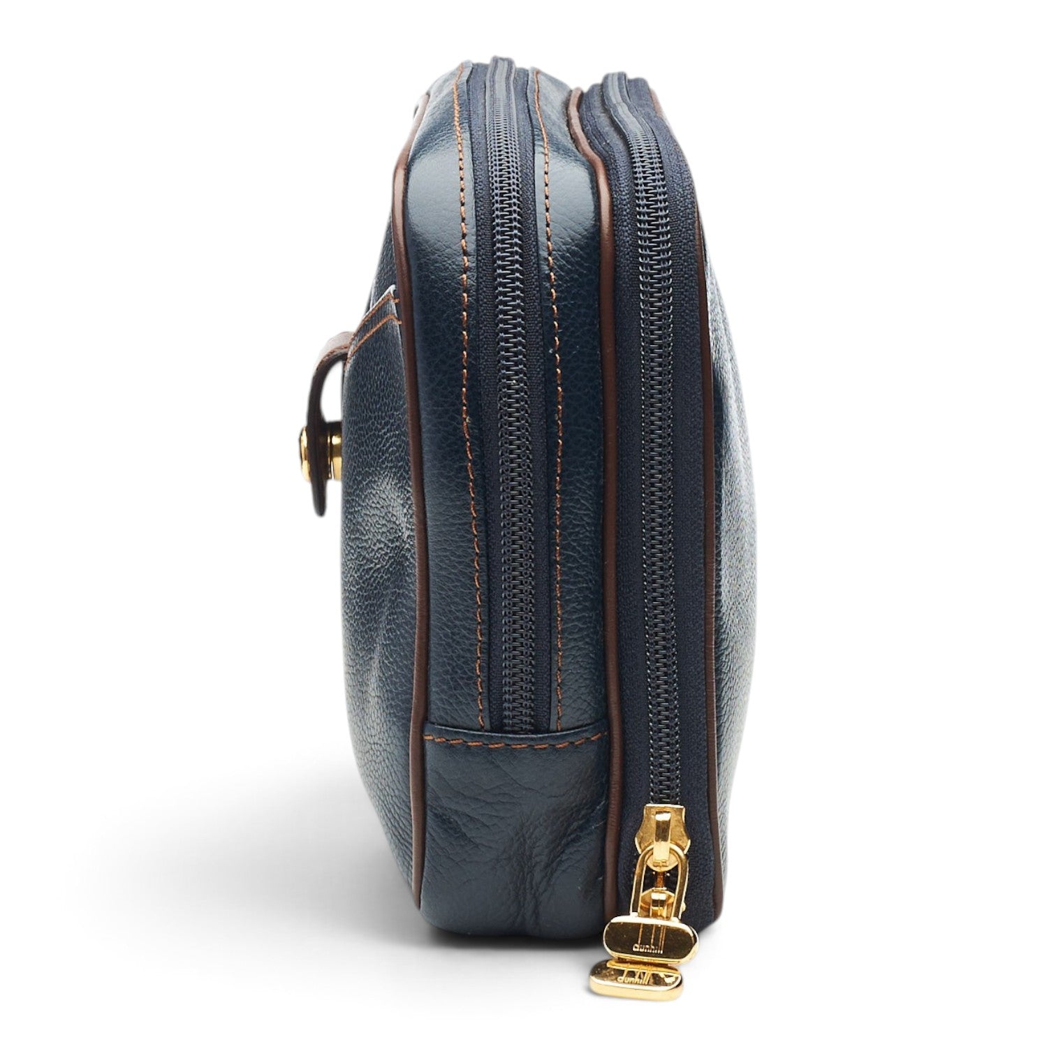 Dunhill trousse de toilette cuir grainé bleu marine