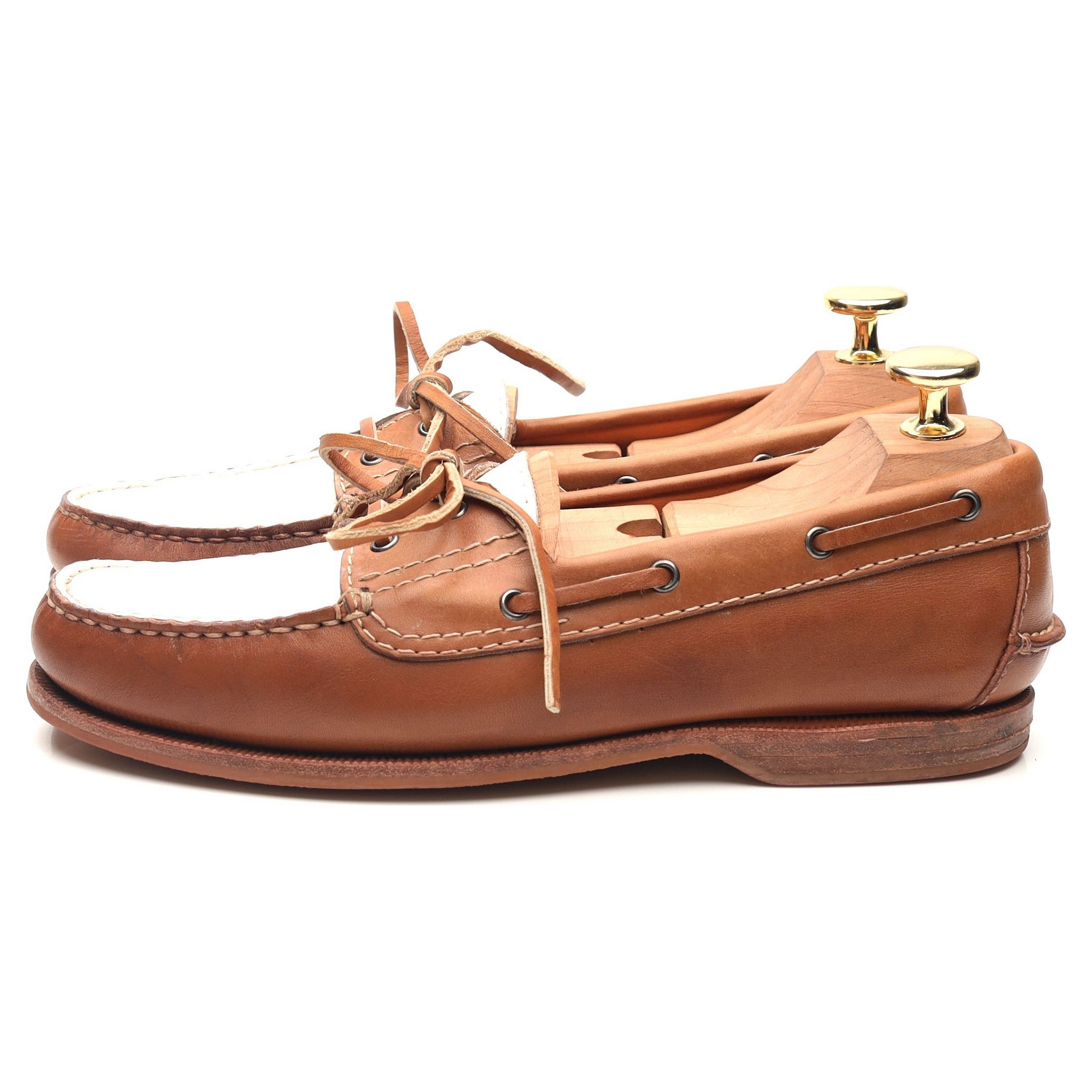 Carmina bateau cuir marron blanc 4.5 UK femme