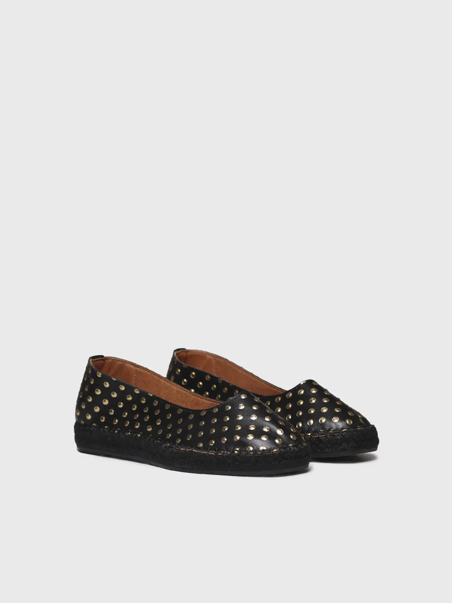 Toni Pons Sheila espadrille ballerine cuir pois métalliques