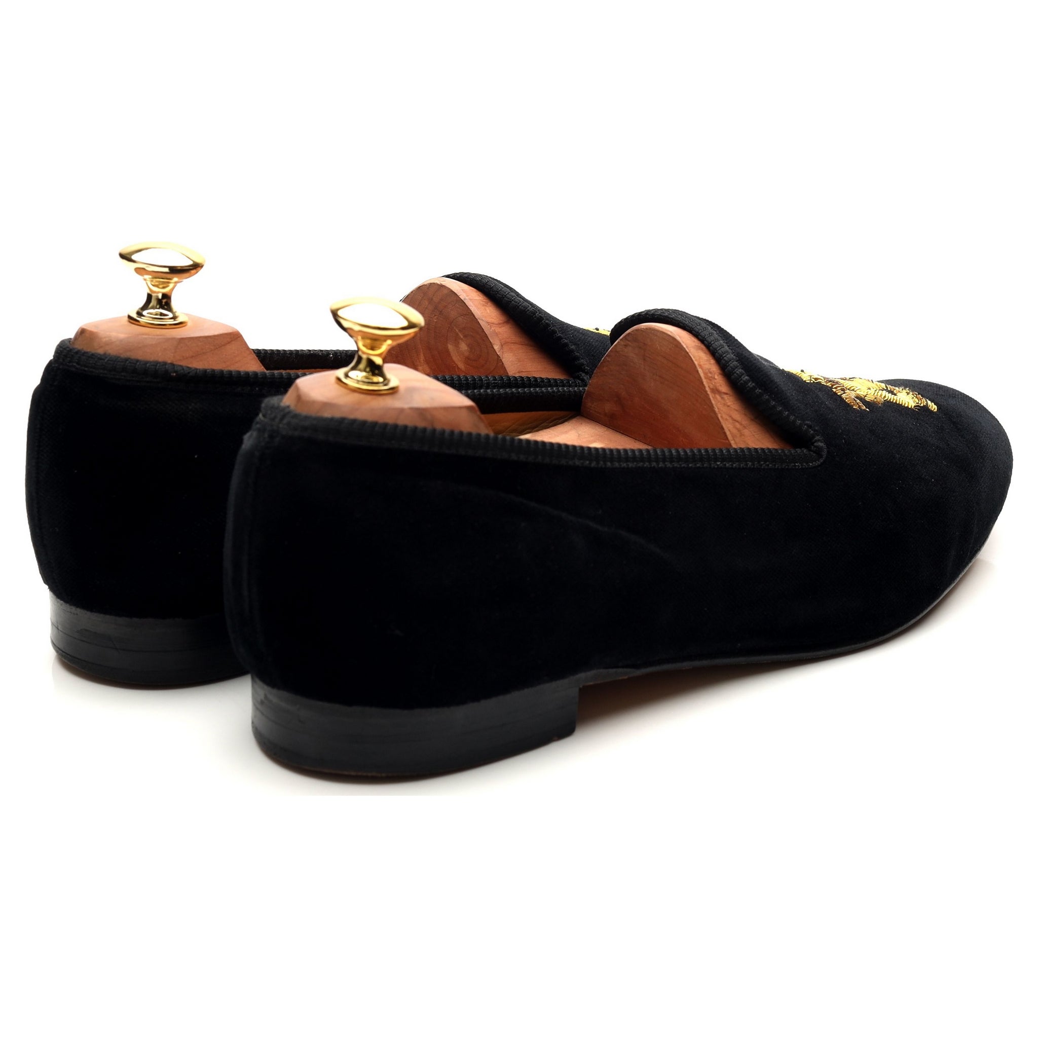 Tricker's Lion Pantoufle velours noir pointure UK 10,5
