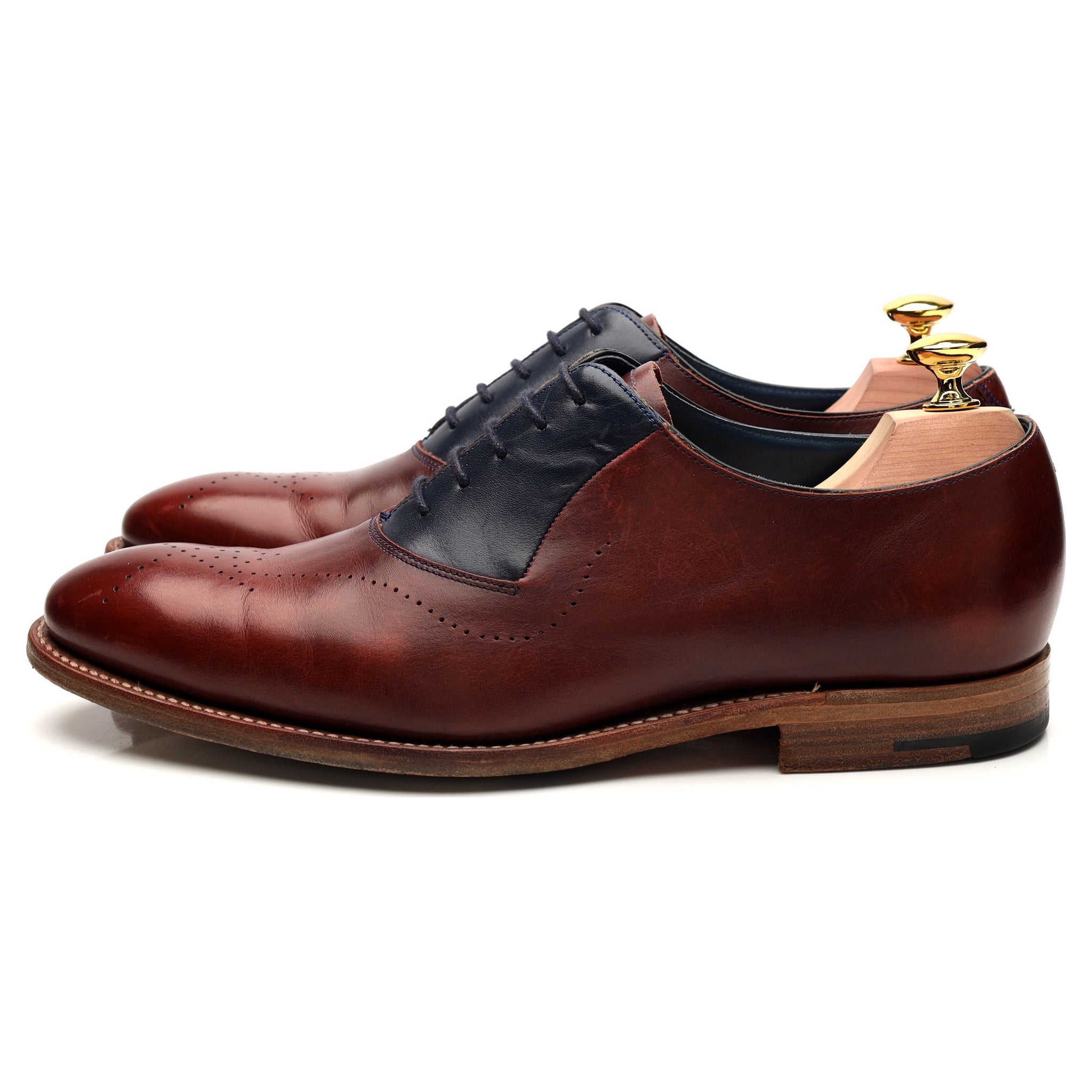 Barker Harry richelieu cuir bordeaux marine UK 7.5