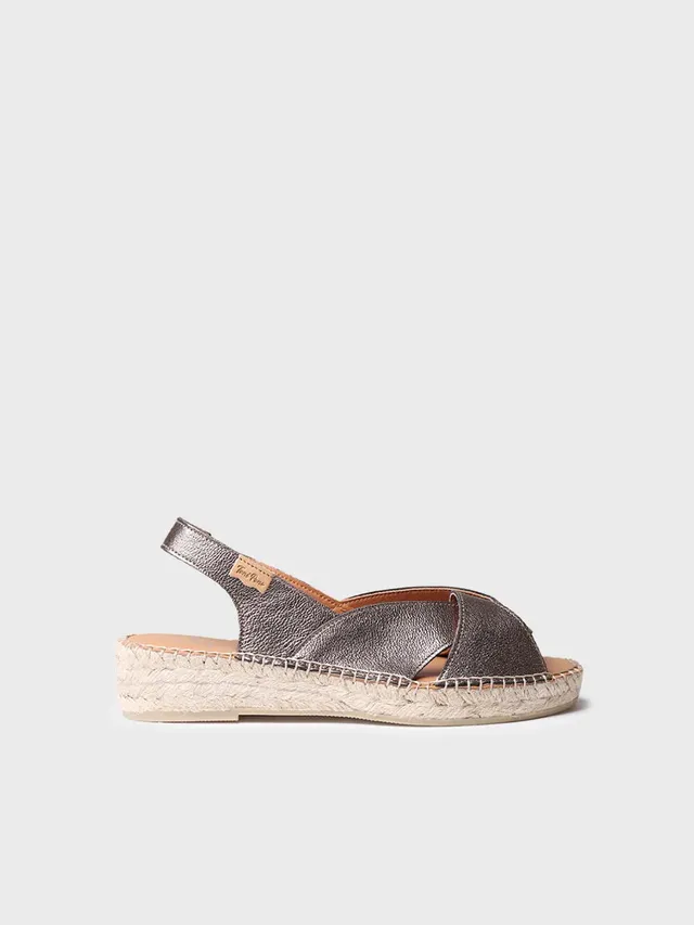 Toni Pons Enola-P espadrilles cuir ouvertes compensées