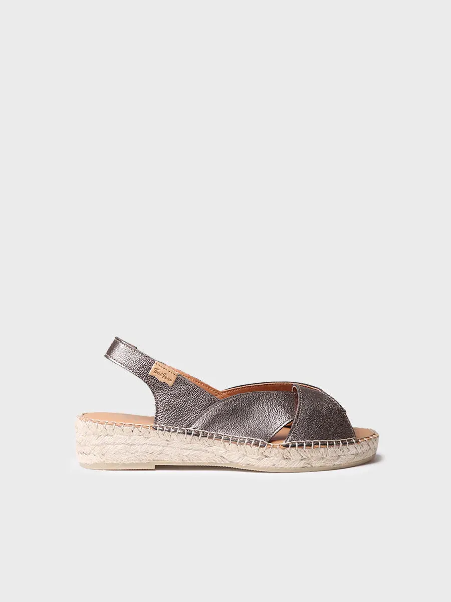 Toni Pons Enola-P espadrilles cuir ouvertes compensées