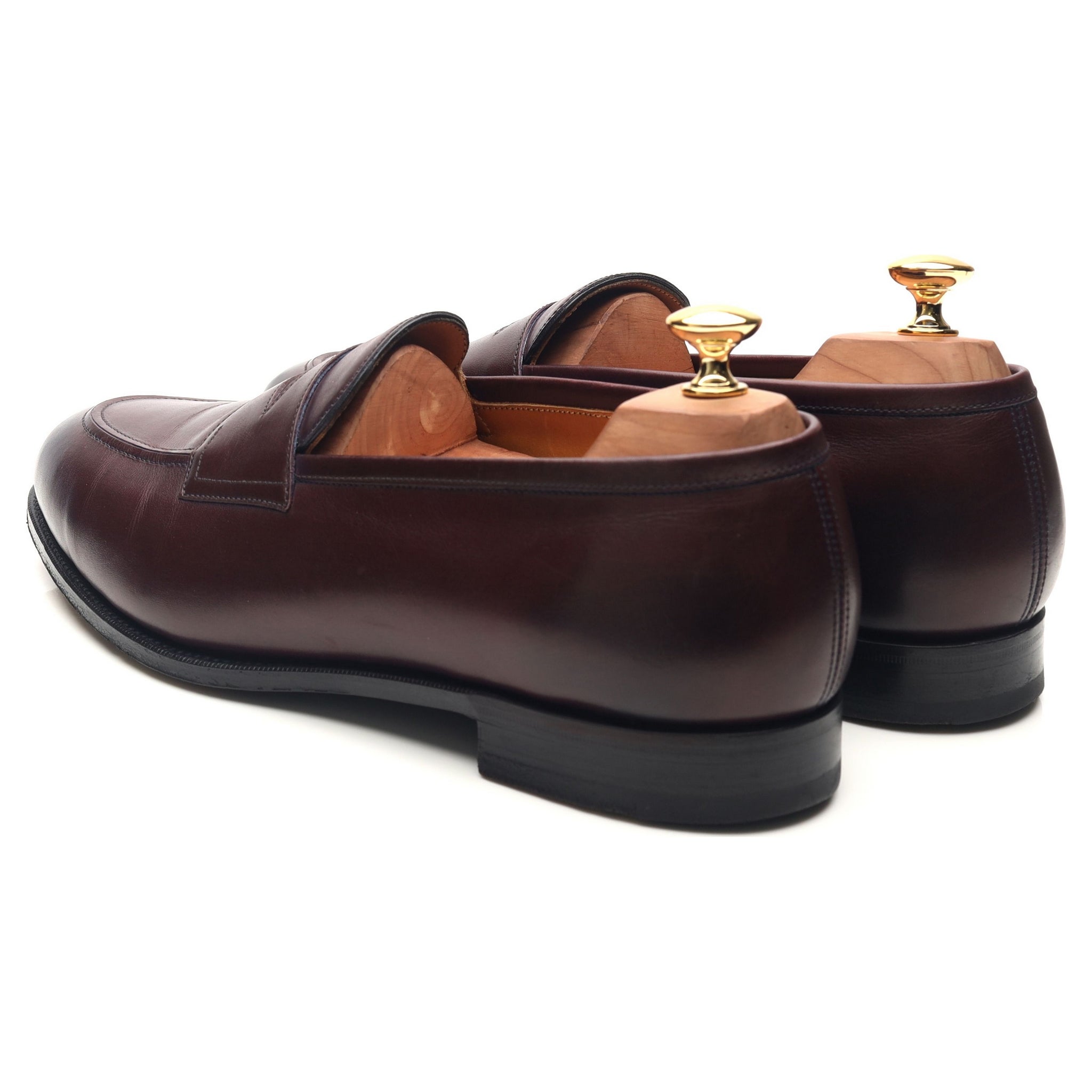 Edward Green Piccadilly mocassin cuir bordeaux UK 10