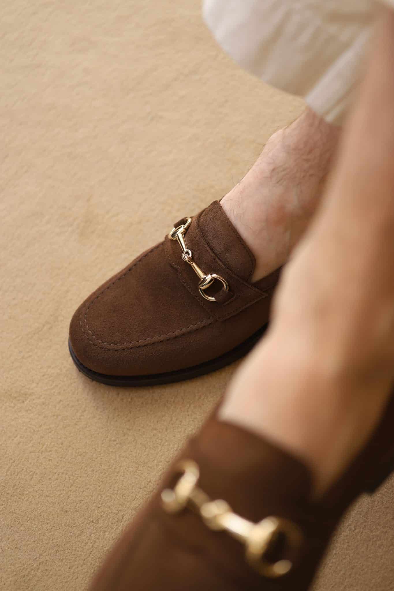 Malfroid Passy mocassin à mors velours praline Vibram