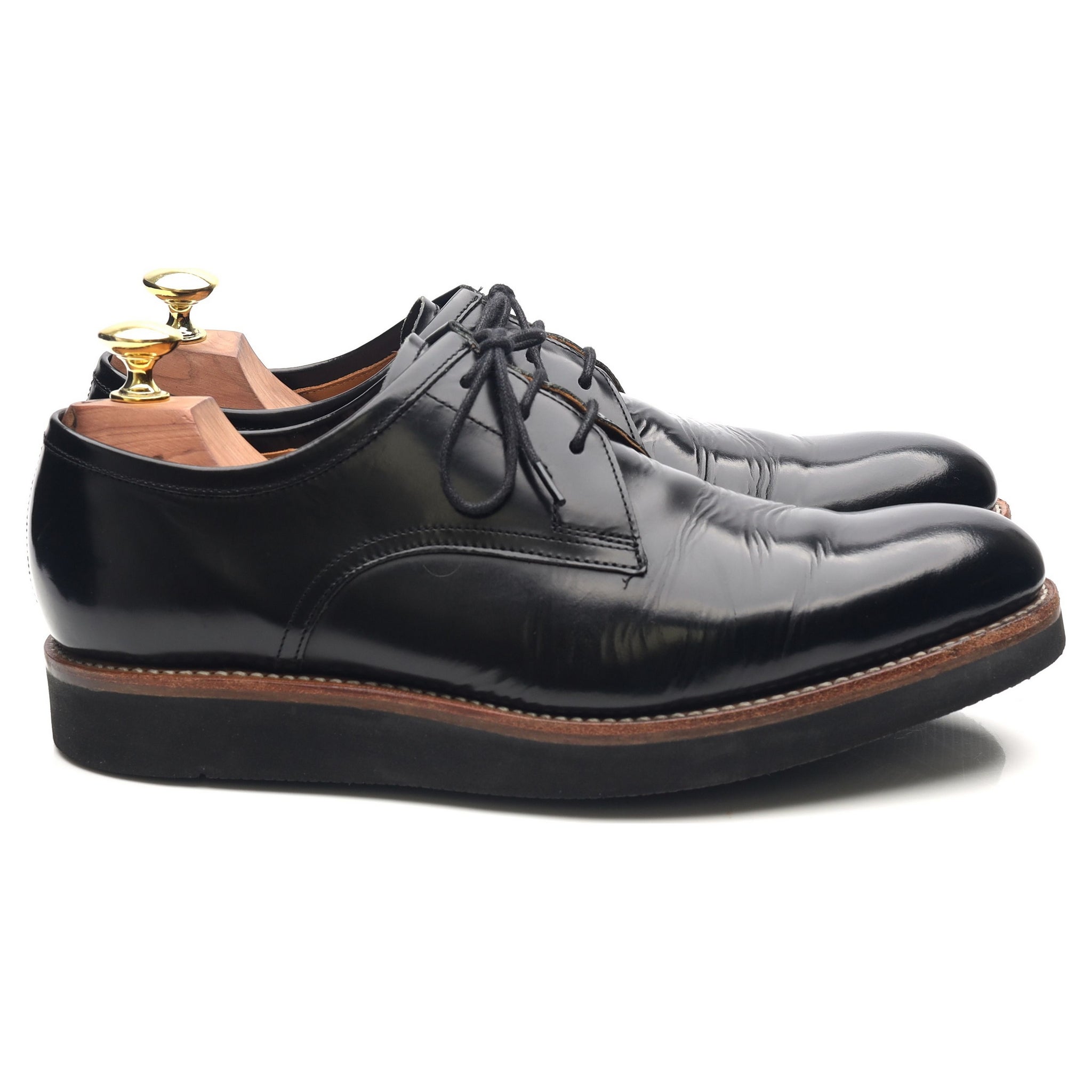 Grenson Lennie derby cuir noir pointure UK 7 semelle gomme