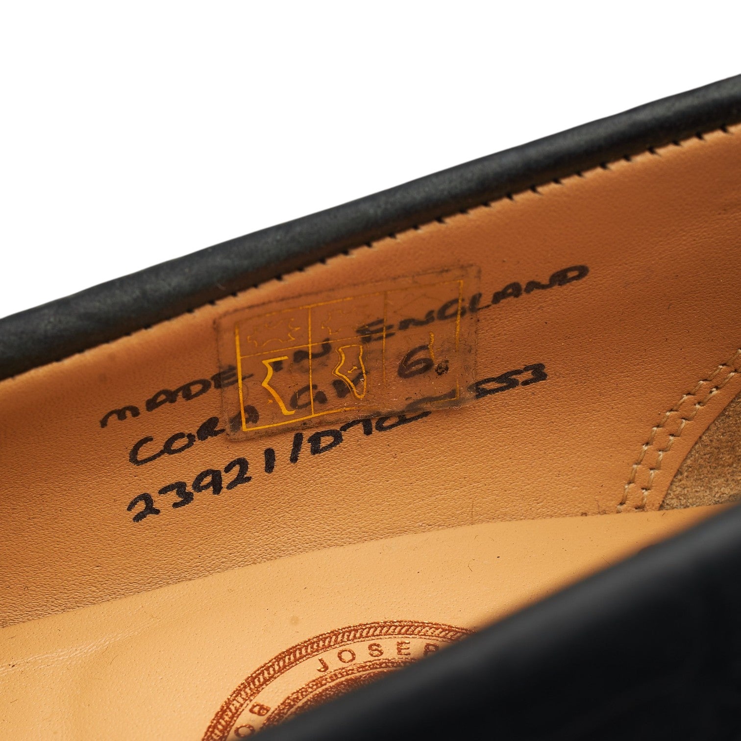 Cheaney Cora Mocassin cuir noir pointure UK 6 semelle gomme