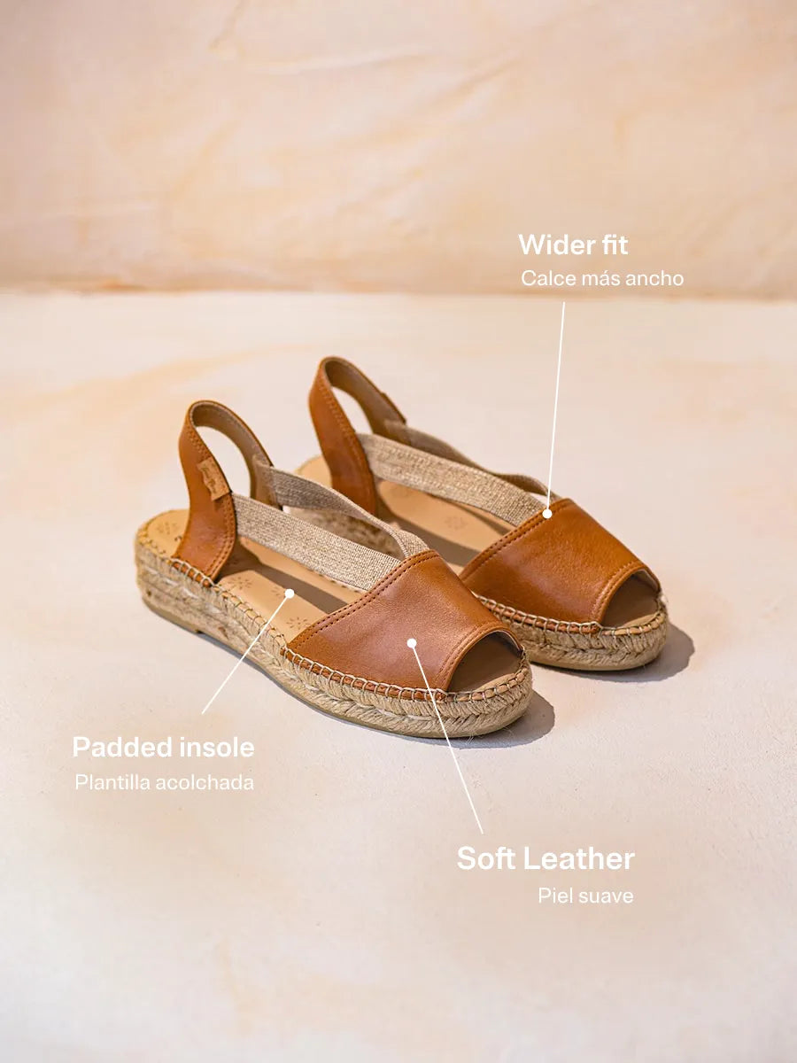 Toni Pons TALA espadrilles cuir compensées pied large