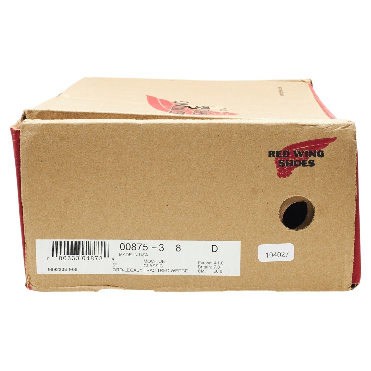Red Wing 875 bottines moc toe marron UK 7 cuir