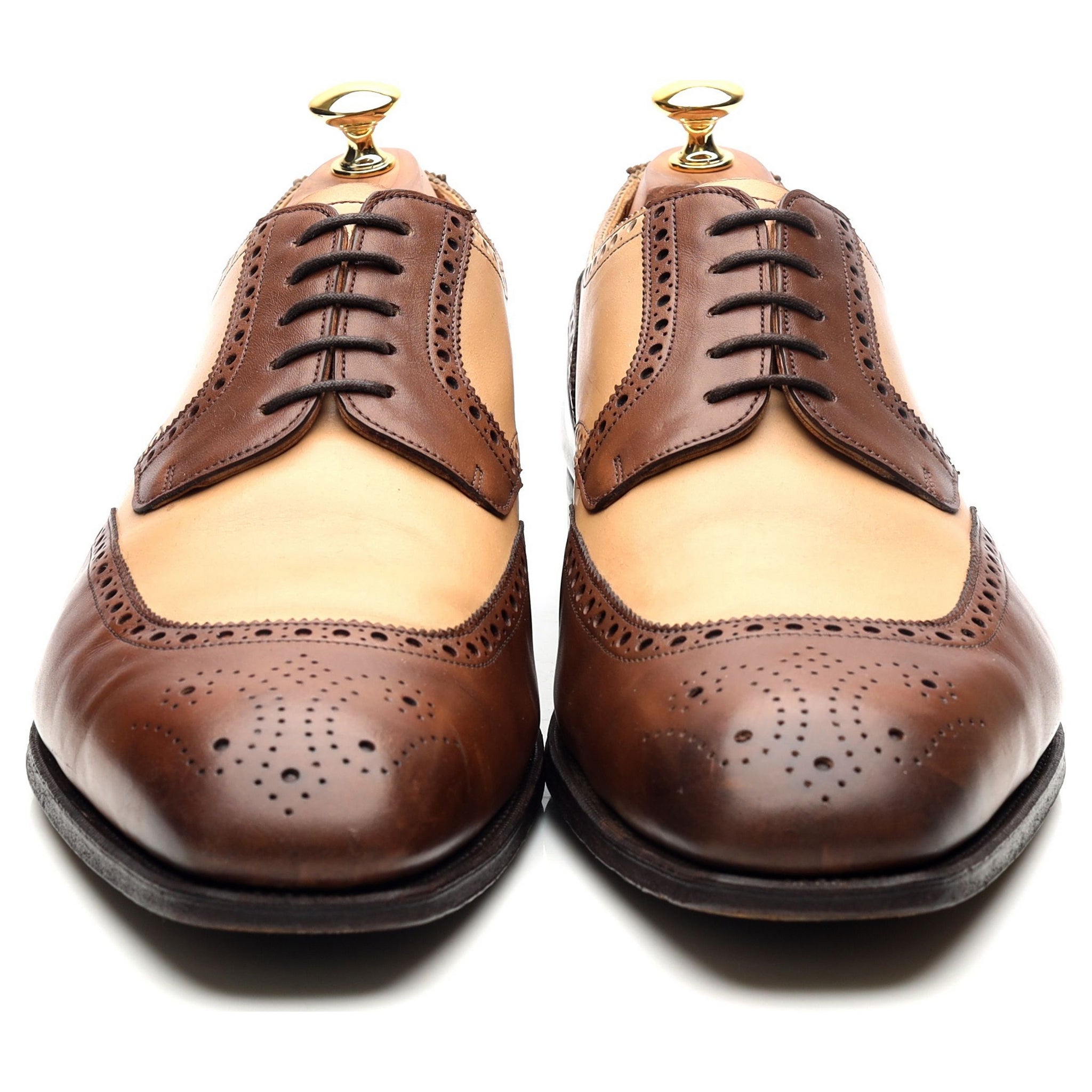 Edward Green derby cuir bicolore marron UK 10