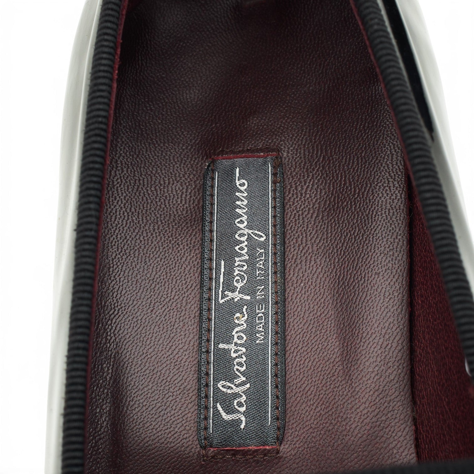 Salvatore Ferragamo mocassin cuir verni noir pointure 10,5