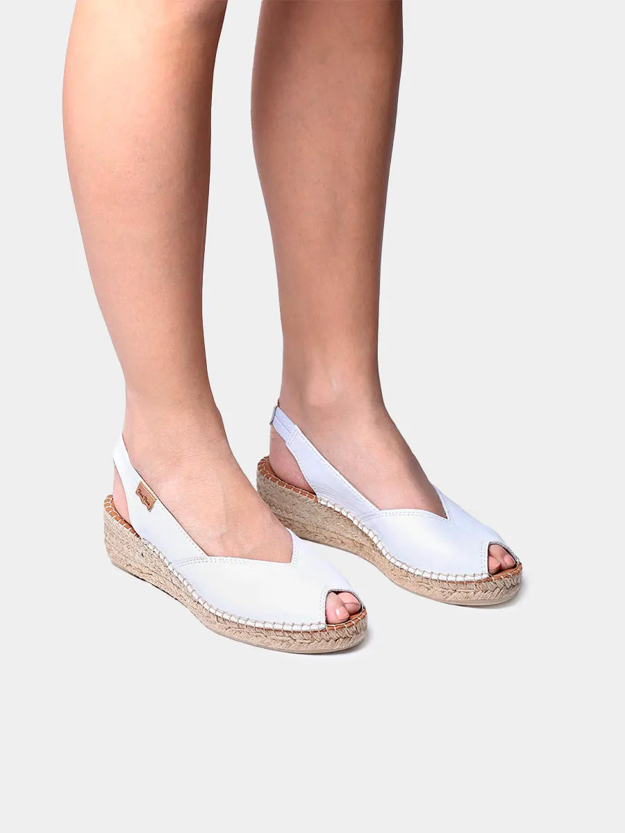 Toni Pons Bernia-P espadrilles compensées blanches talon 5 cm