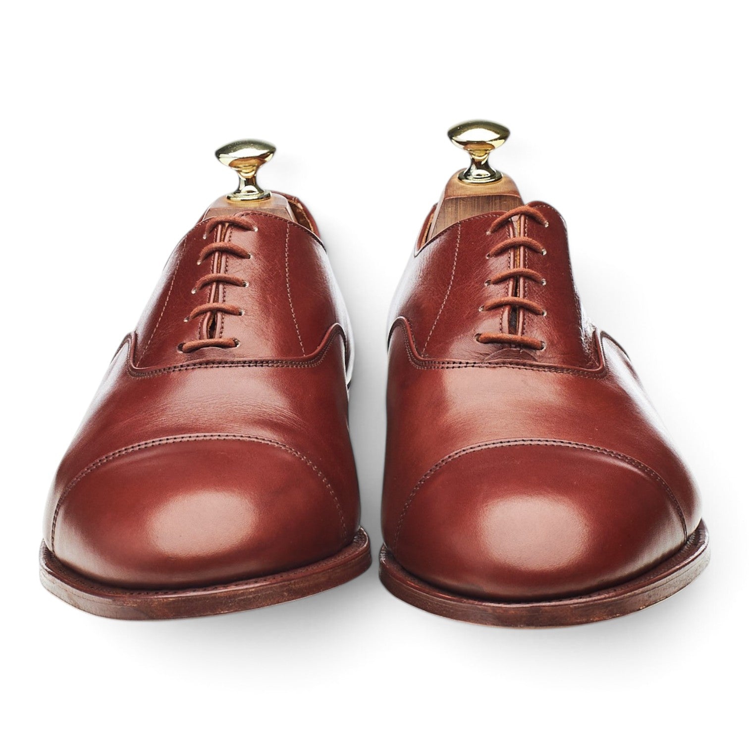 Tricker's oxford cuir marron vintage UK 8