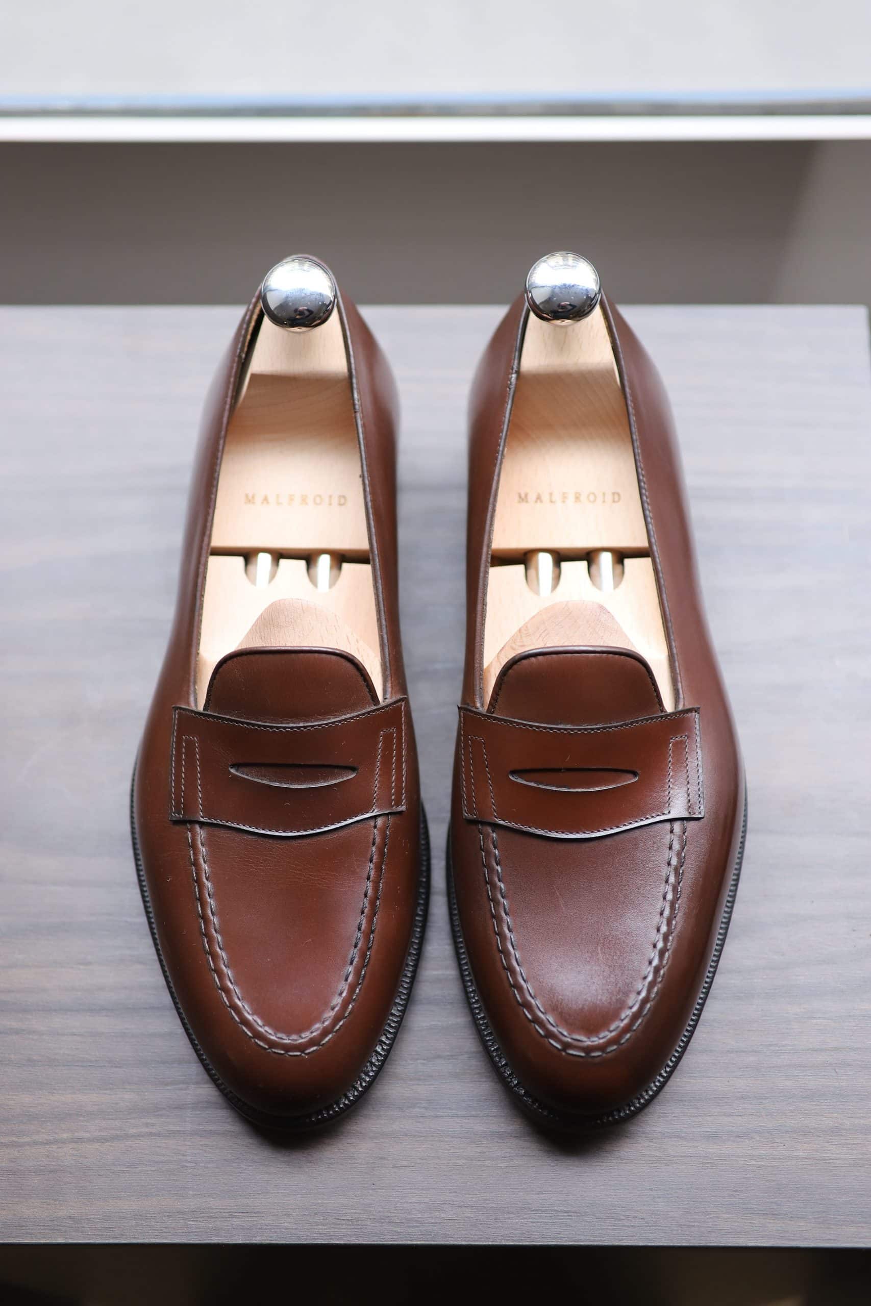 Malfroid Newport mocassin cuir box semelle cuir