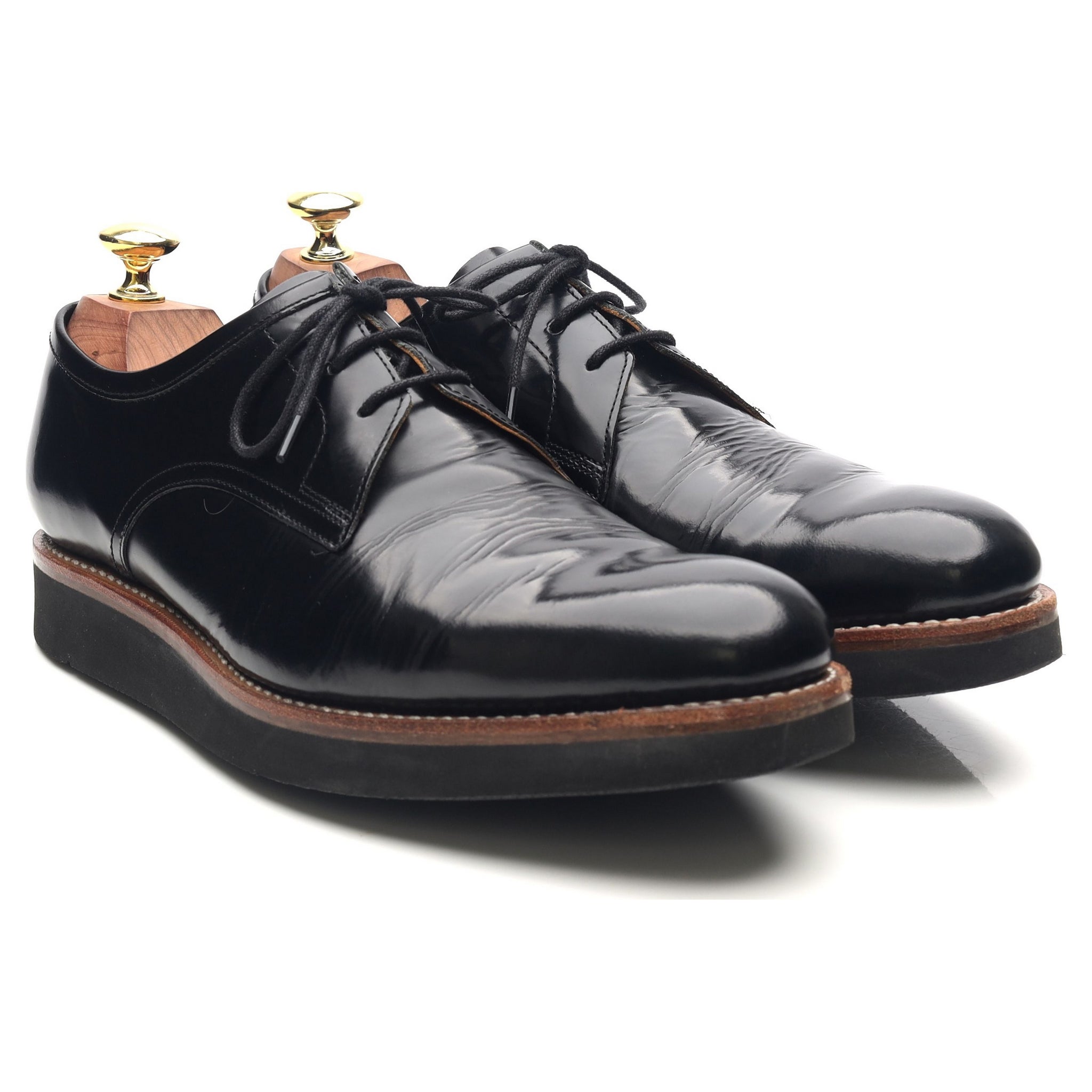 Grenson Lennie derby cuir noir pointure UK 7 semelle gomme