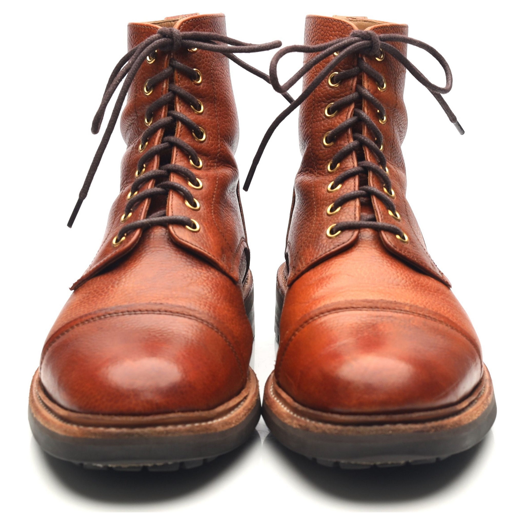 Grenson Joseph boots derby cuir grainé marron UK 8