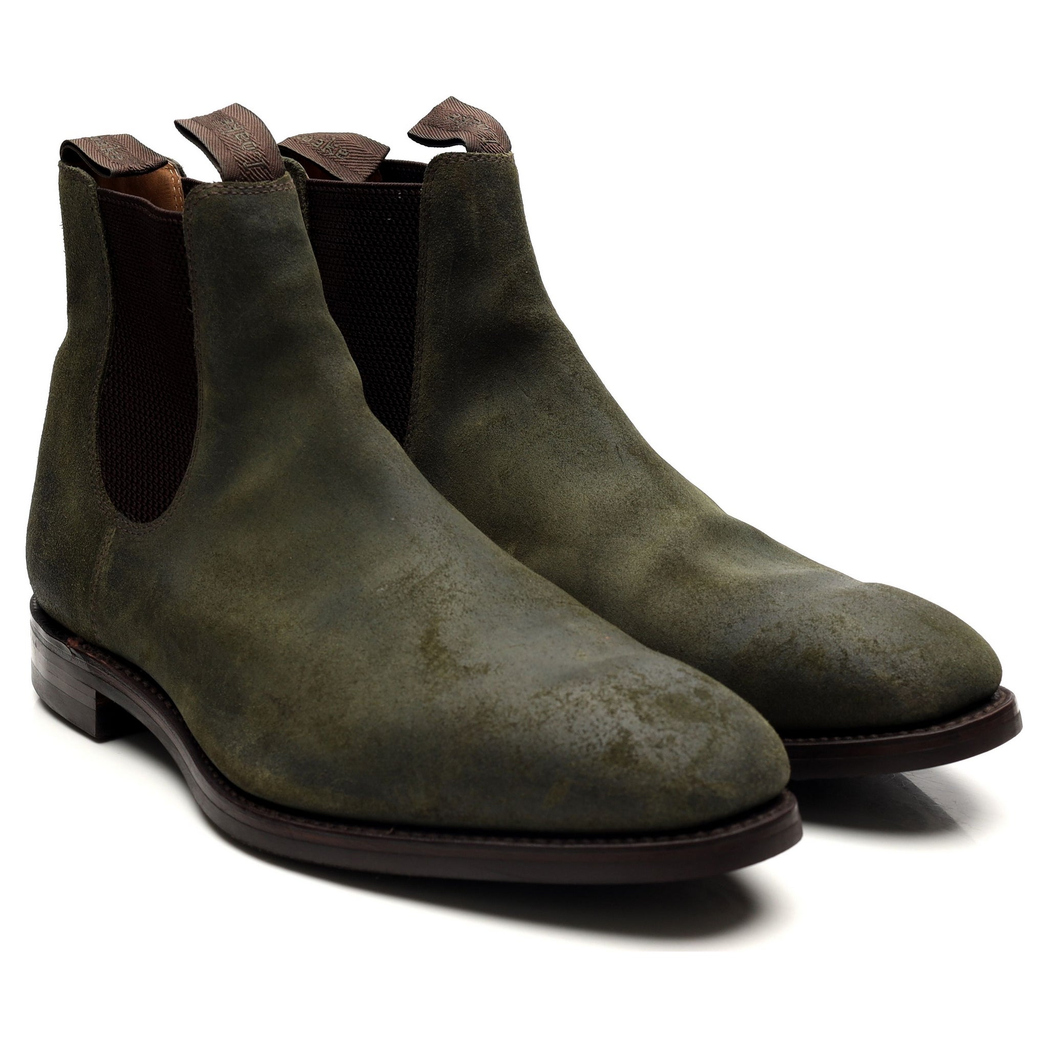 Loake Chatsworth bottine chelsea daim vert 12 large