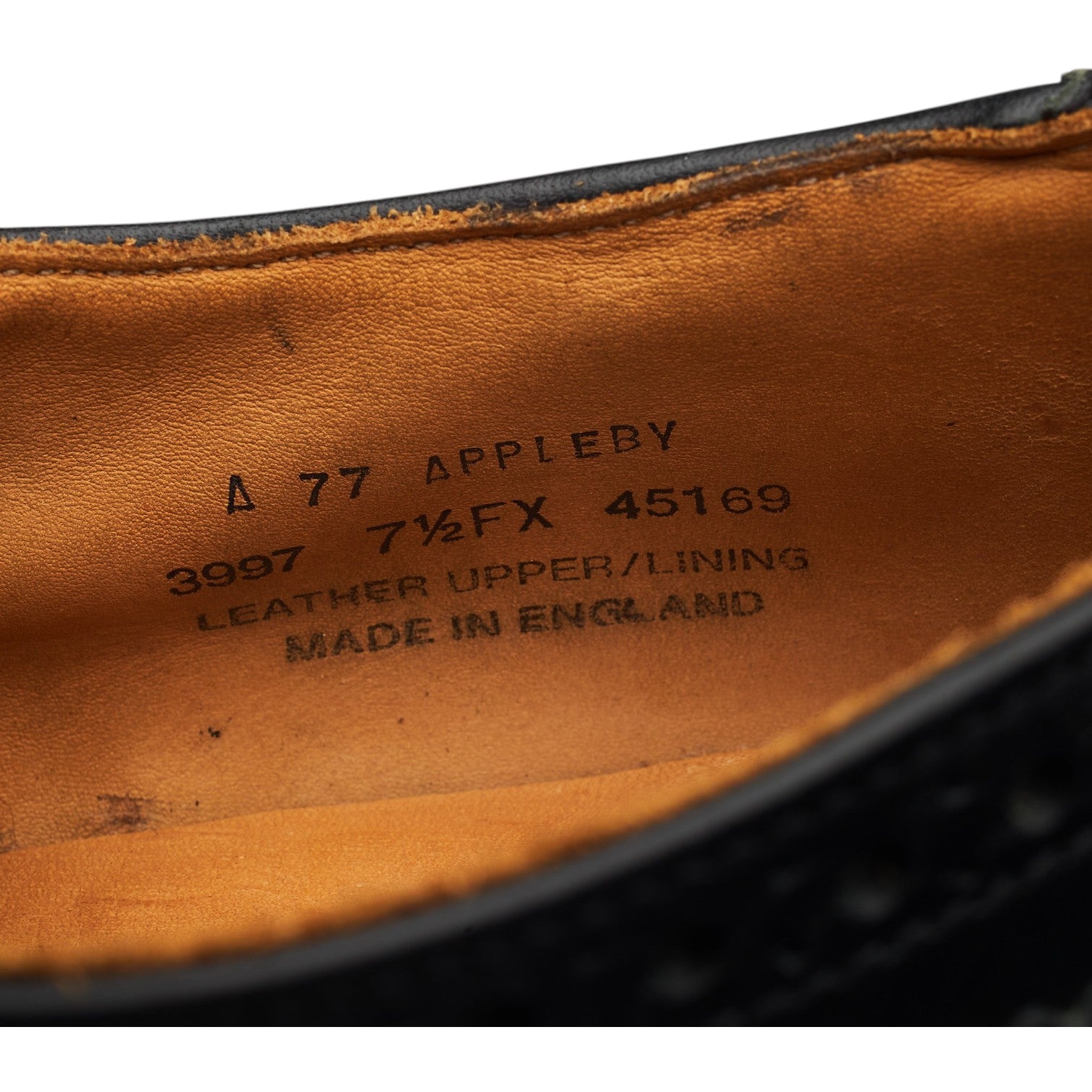 Alfred Sargent Appleby Derby cuir noir pointure UK 7,5