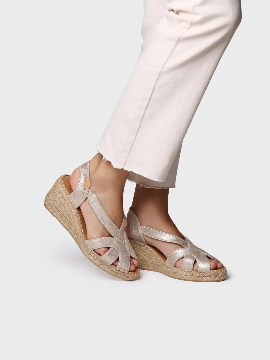 Toni Pons Lucia-AS espadrilles compensées champagne