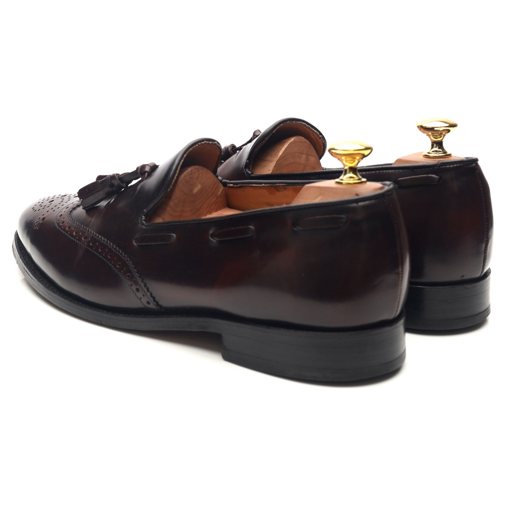 Barker Clive mocassins glands cuir bordeaux UK 8 F brogué