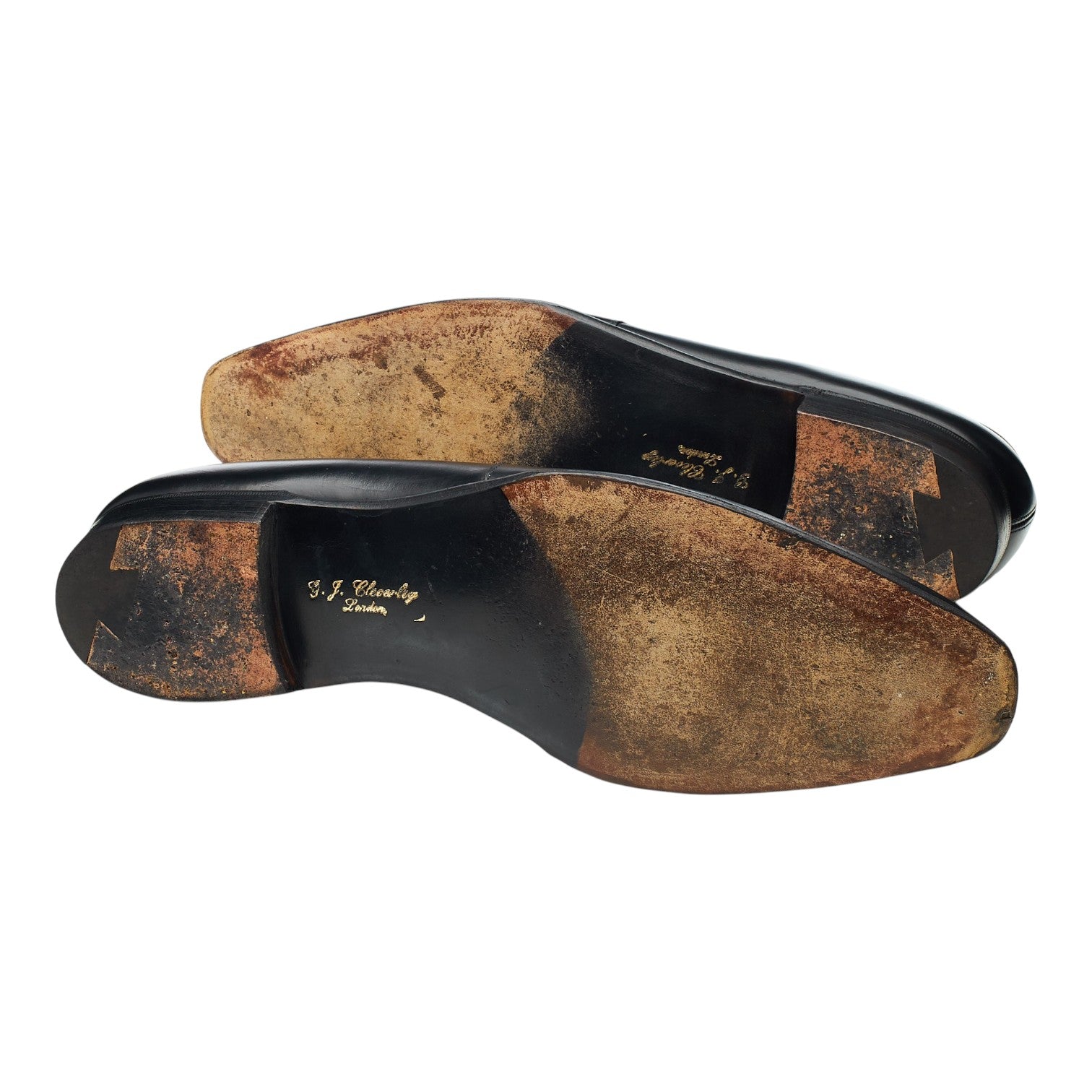 George Cleverley Lazyman mocassin cuir noir pointure 12