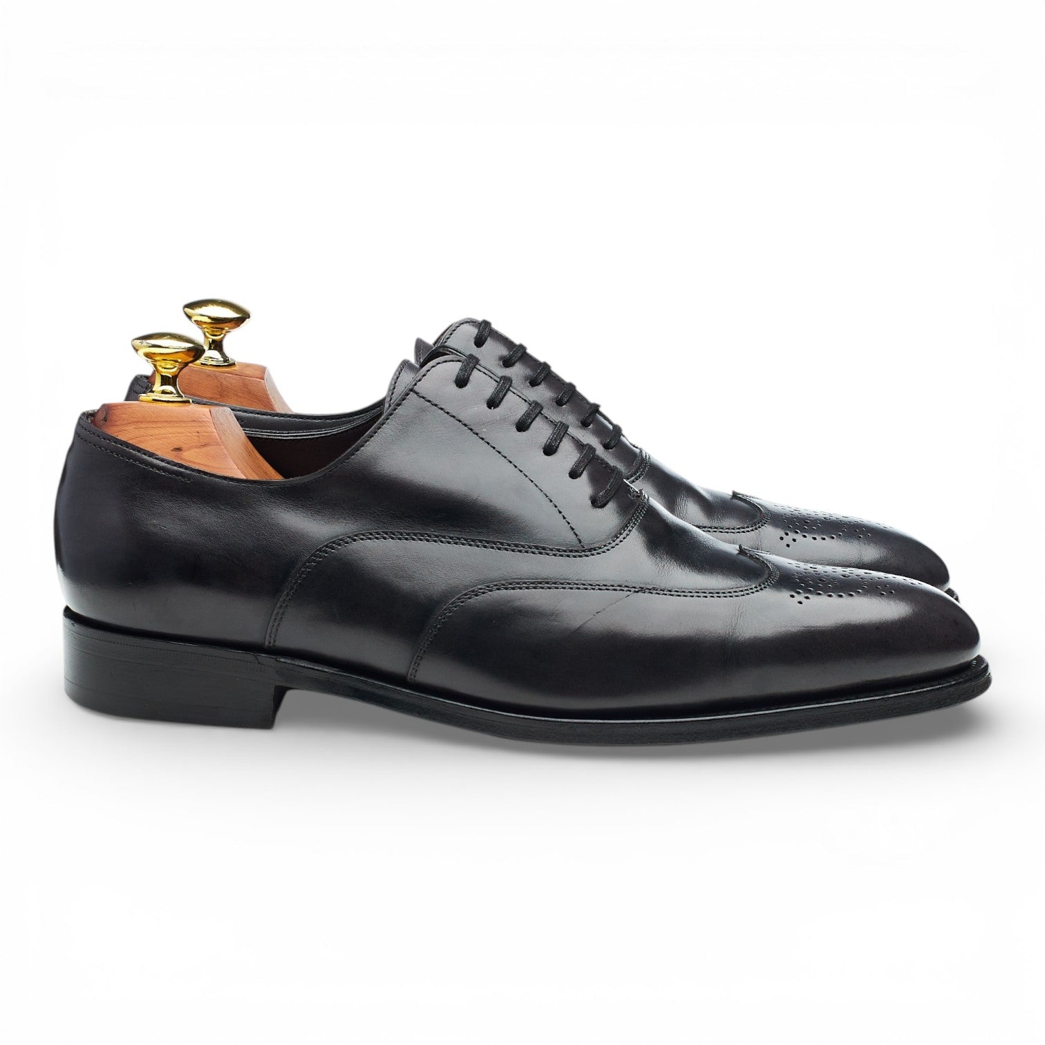 Hermès Hector richelieu cuir gris foncé pointure UK 7