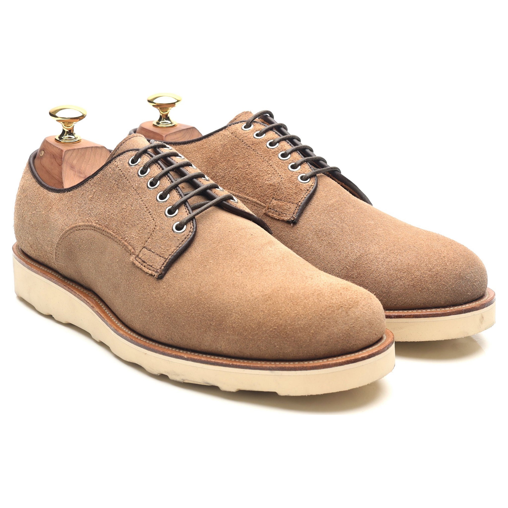 Viberg derby suède beige semelle gomme UK 7