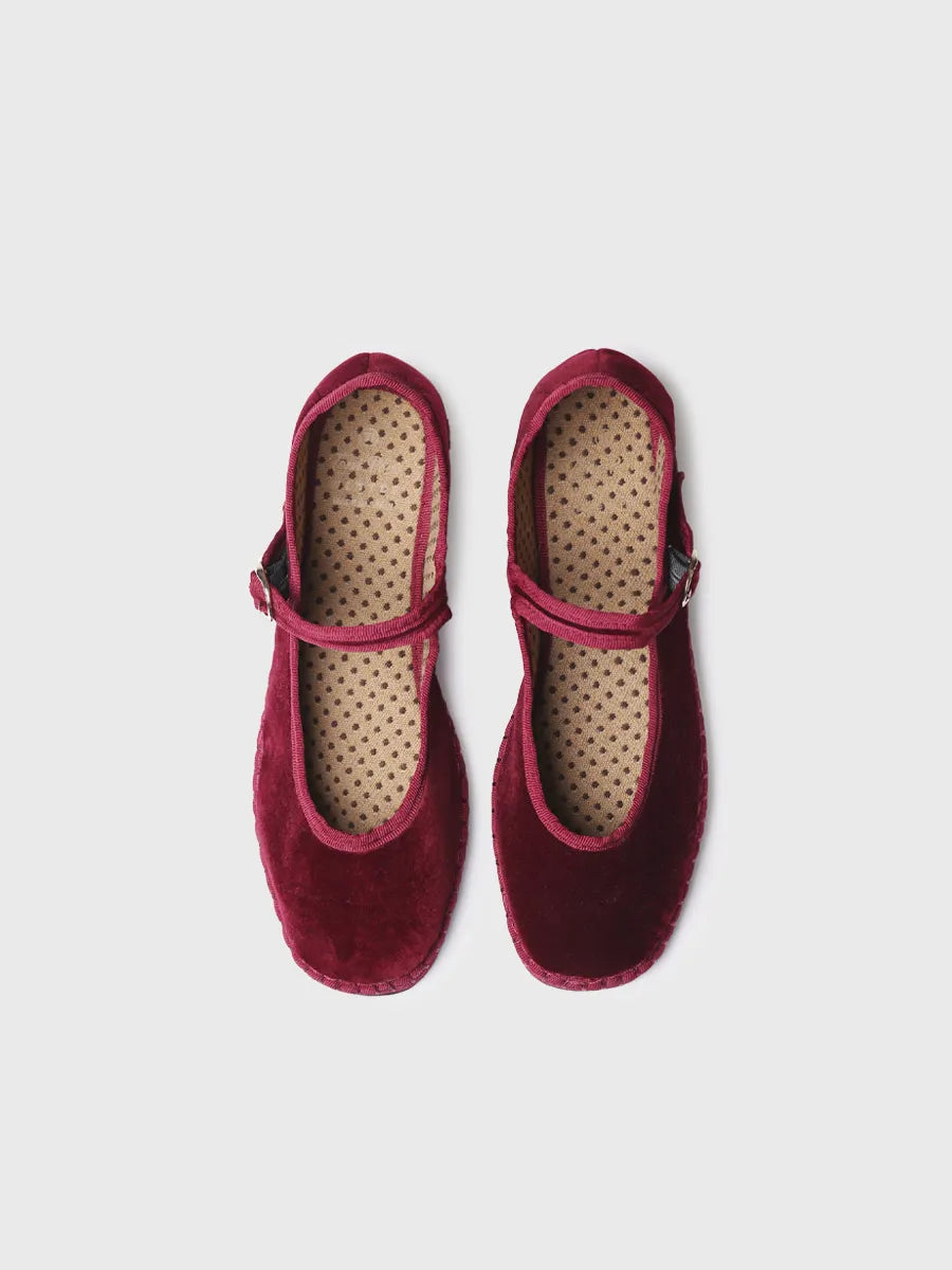 Toni Pons Cloe babies velours bordeaux plates