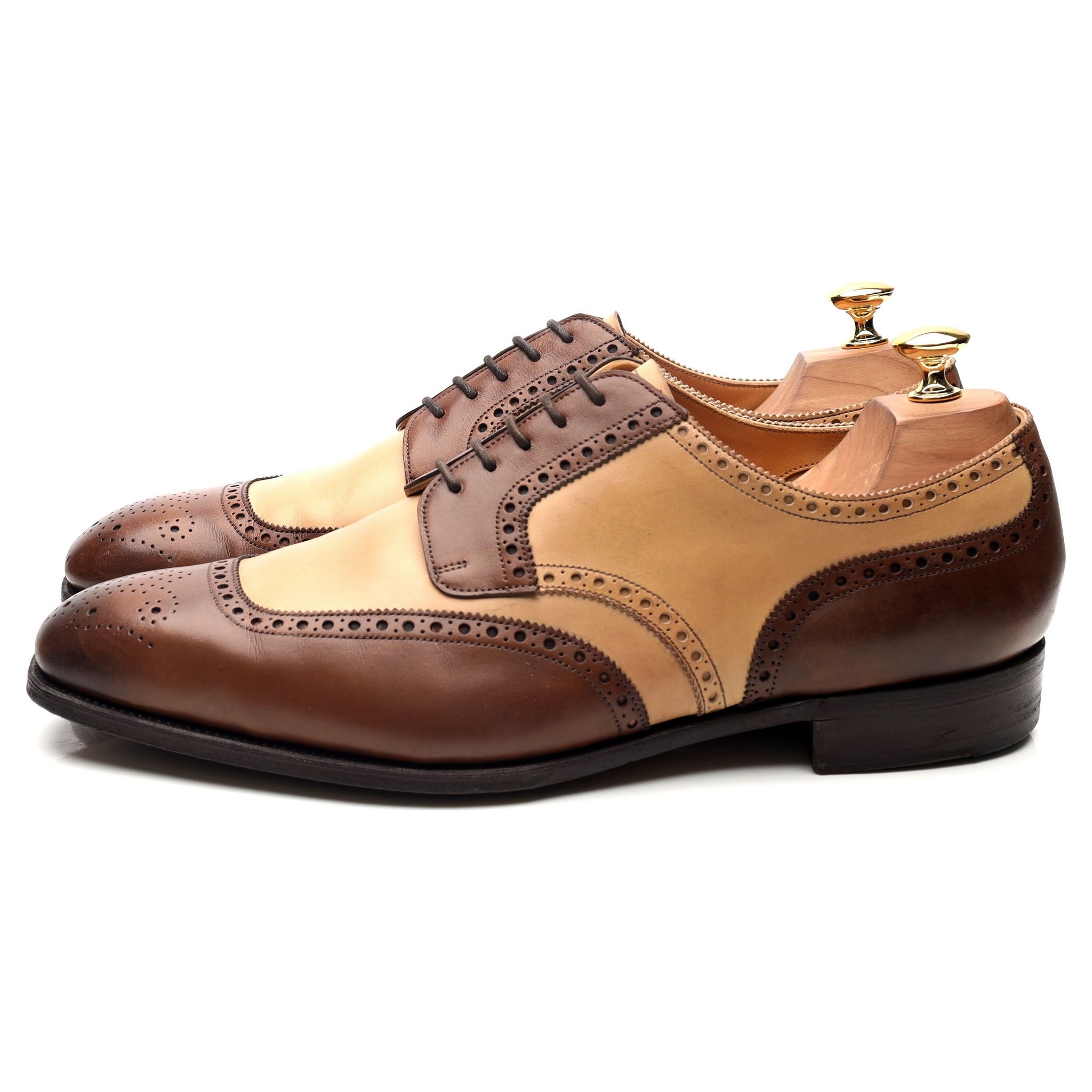 Edward Green derby cuir bicolore marron UK 10