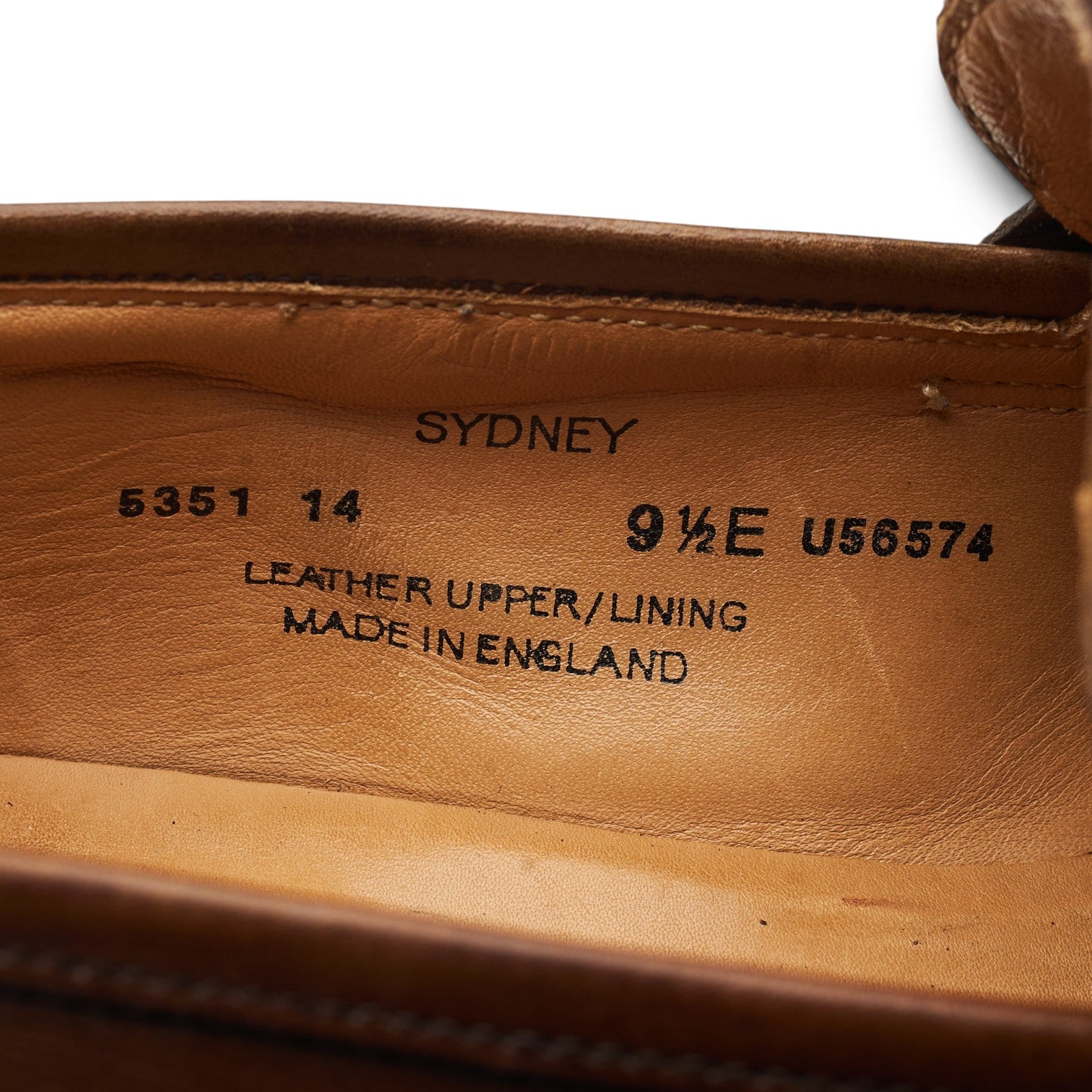 Crockett & Jones Sydney mocassins cuir marron UK 9.5 semelle gomme