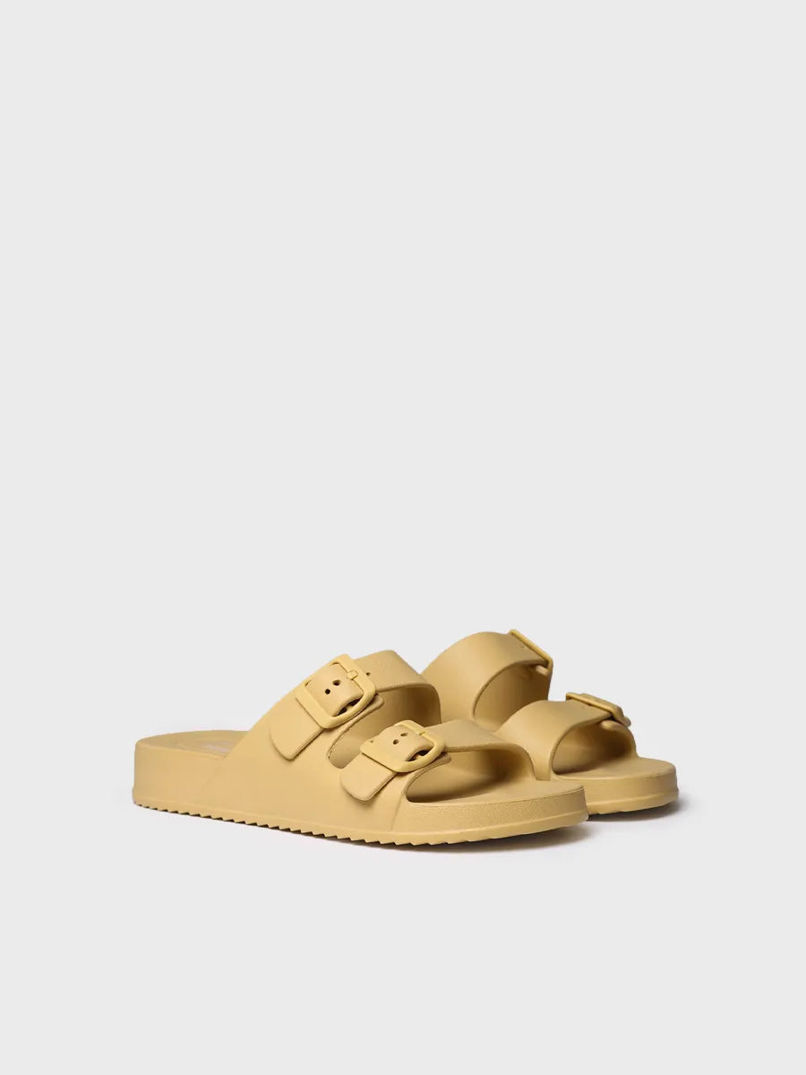 Toni Pons Creta sandales caoutchouc ocre boucles 3 cm