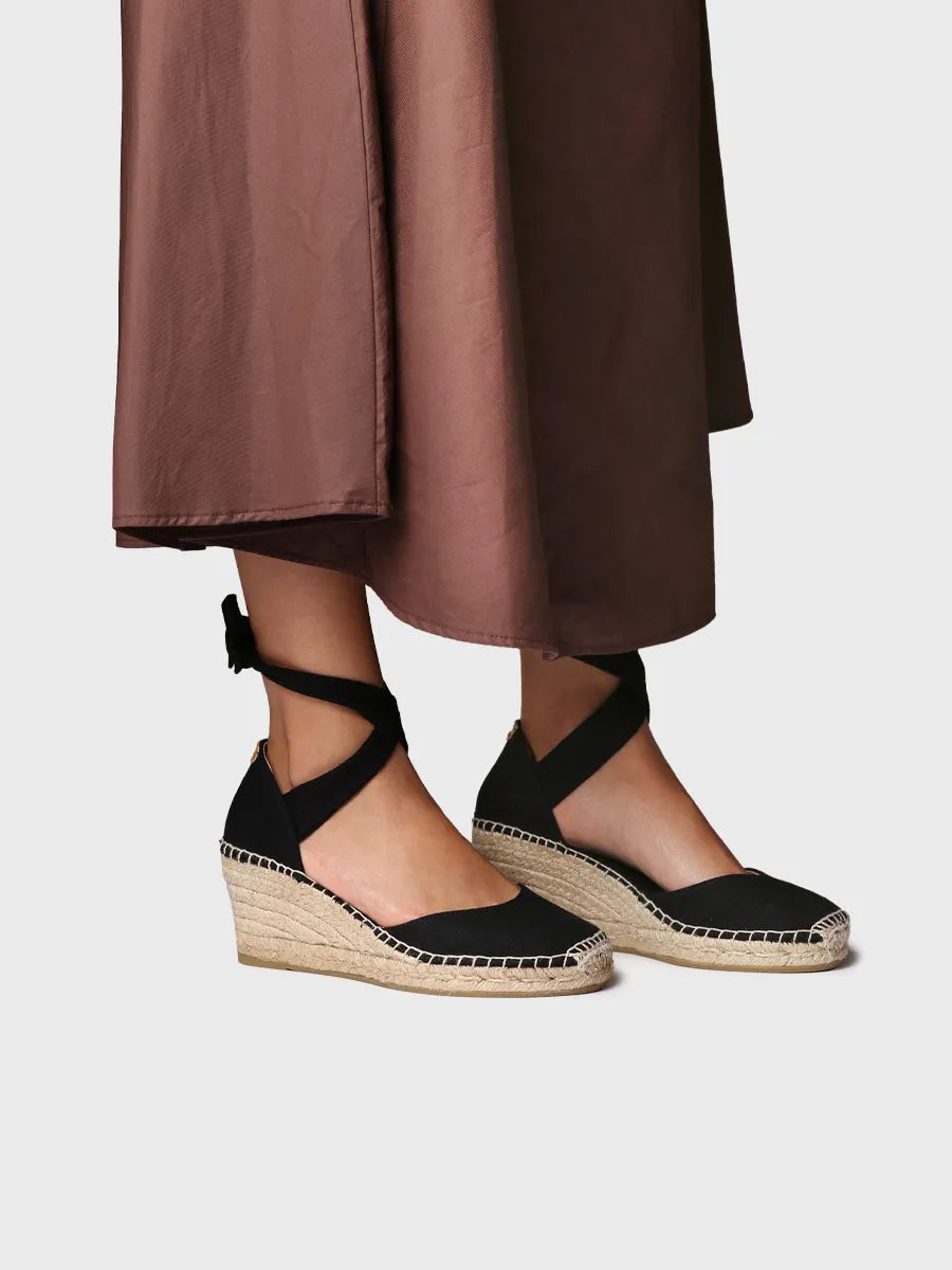Toni Pons Julia espadrille compensée rubans noire