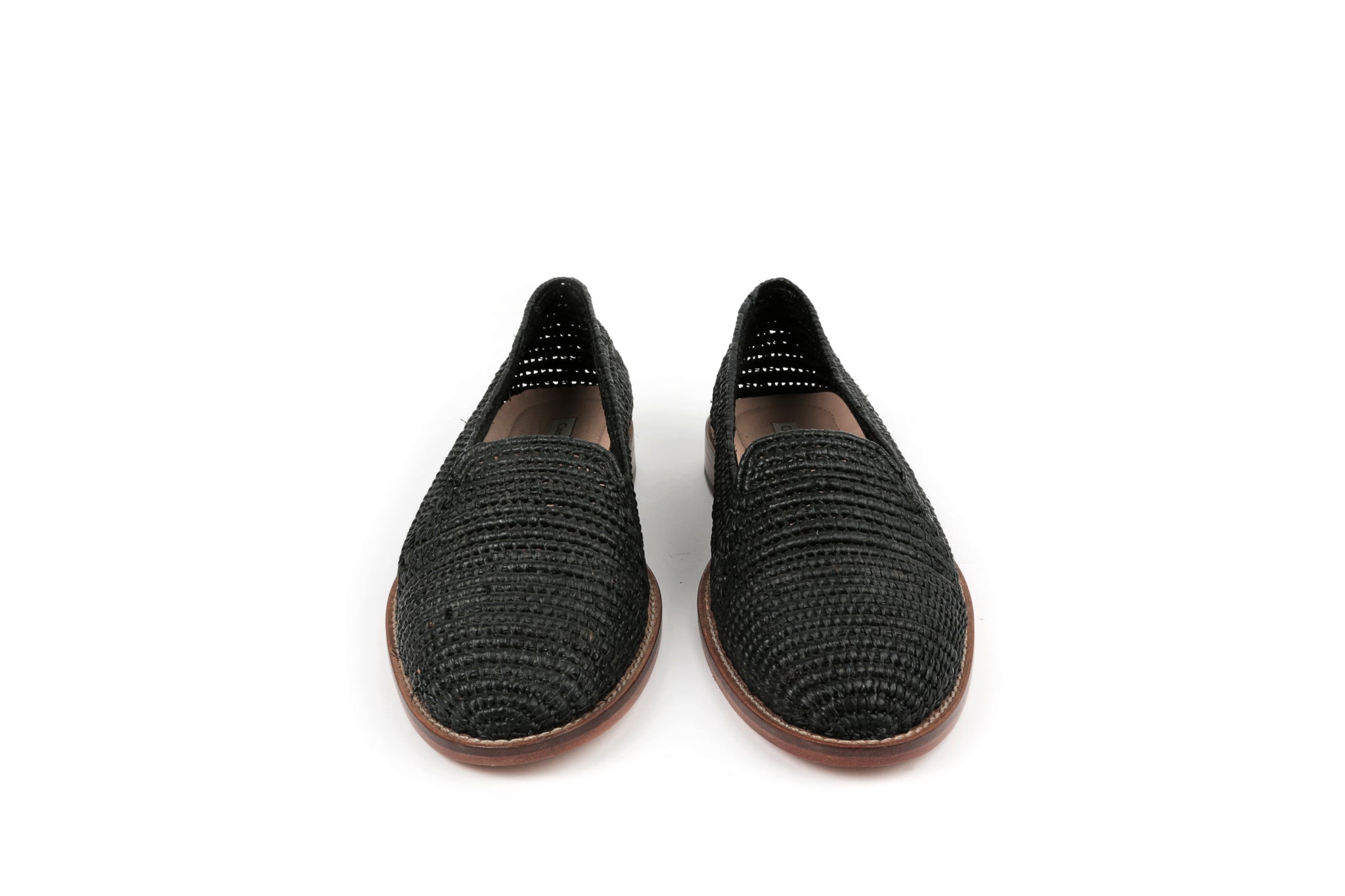 Contre-Allée Binlemdoun mocassin raphia noir