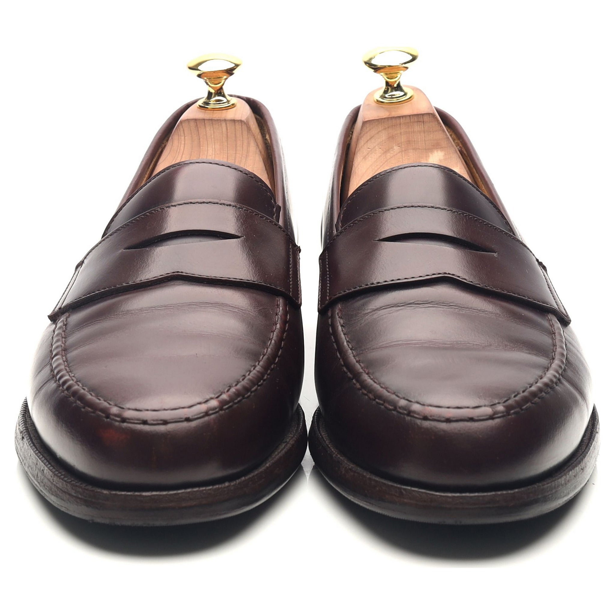 Crockett & Jones Boston mocassins cuir bordeaux UK 8