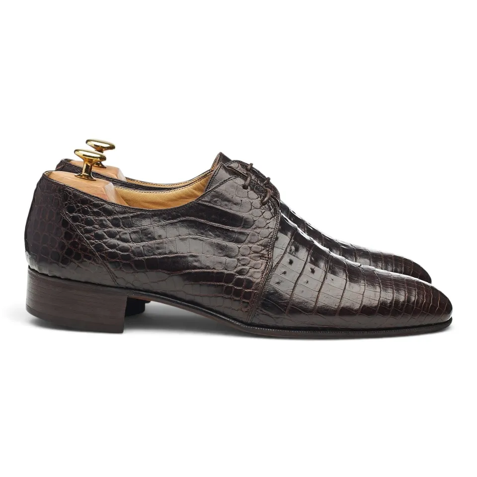 Mauri derby cuir alligator marron UK 8.5