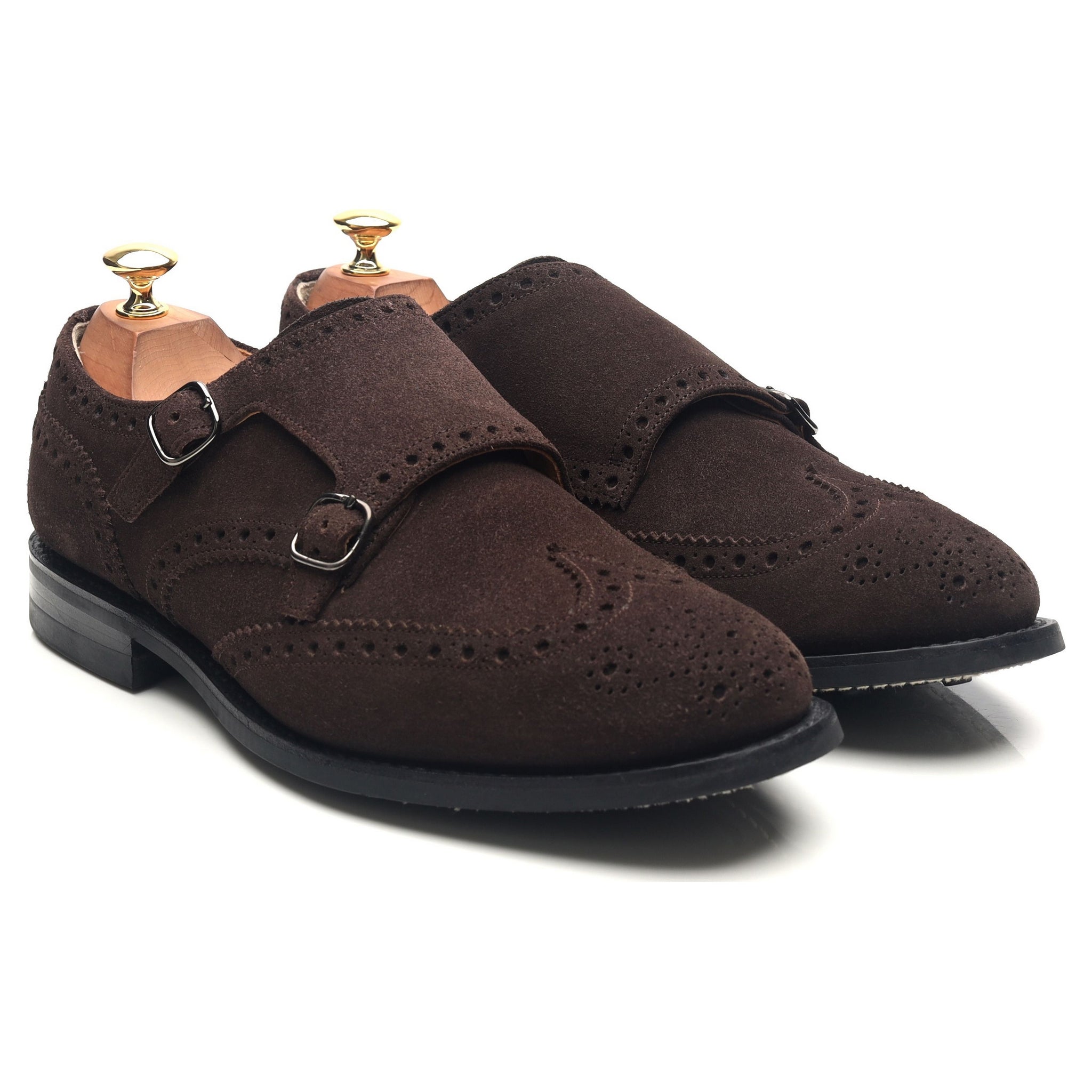 Church's Seaforth double monk strap daim marron UK 9