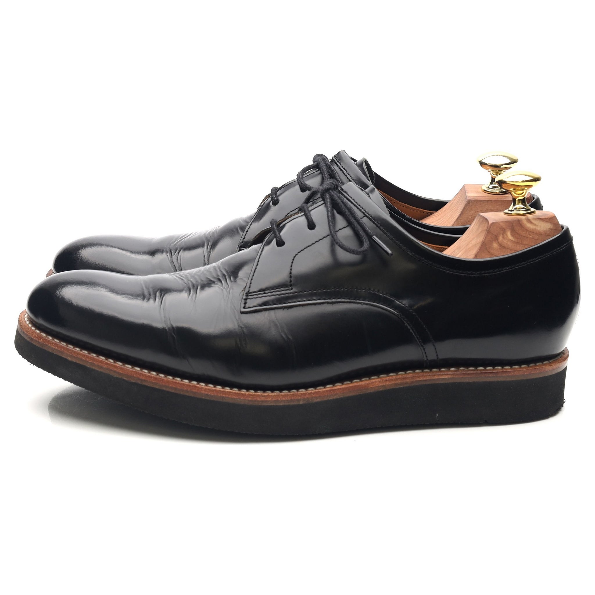 Grenson Lennie derby cuir noir pointure UK 7 semelle gomme