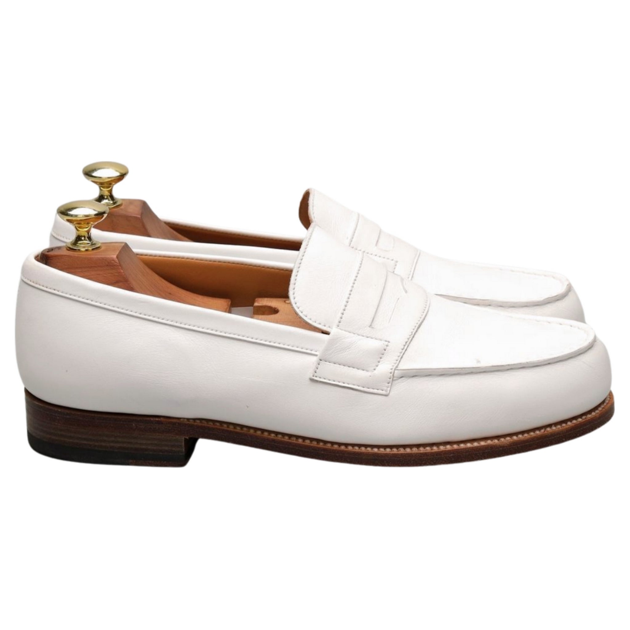 J.M. Weston 180 mocassins cuir blanc UK 8