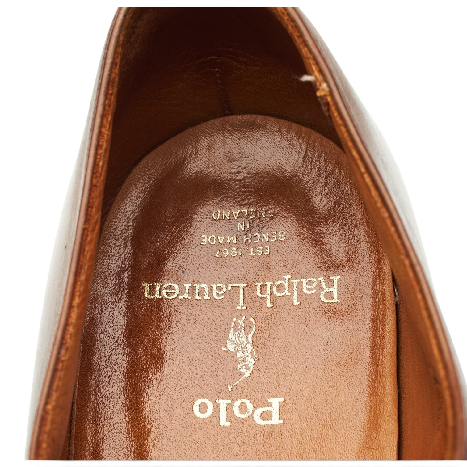 Ralph Lauren oxford cuir marron antique UK 11