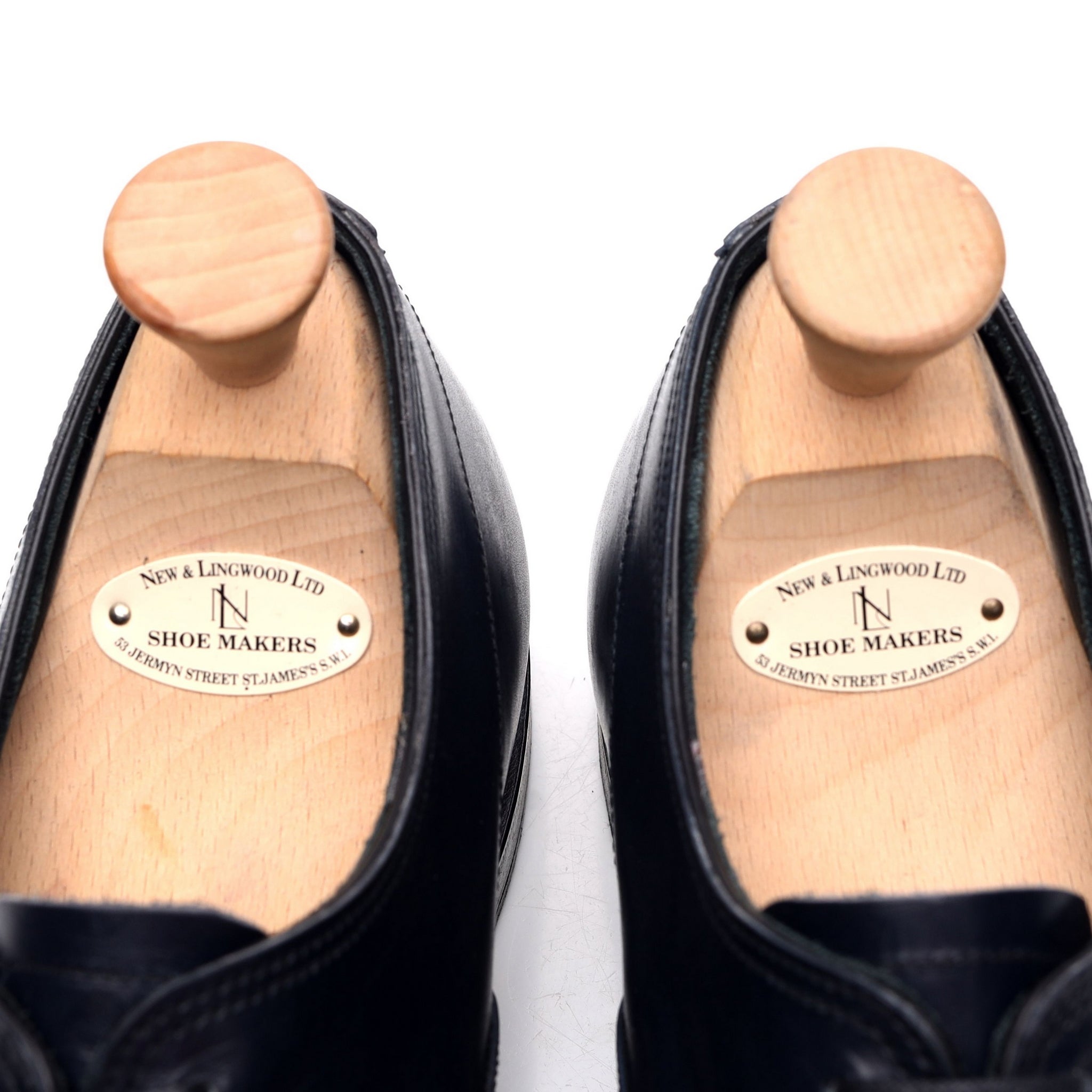 New & Lingwood oxford cuir bleu marine UK 10