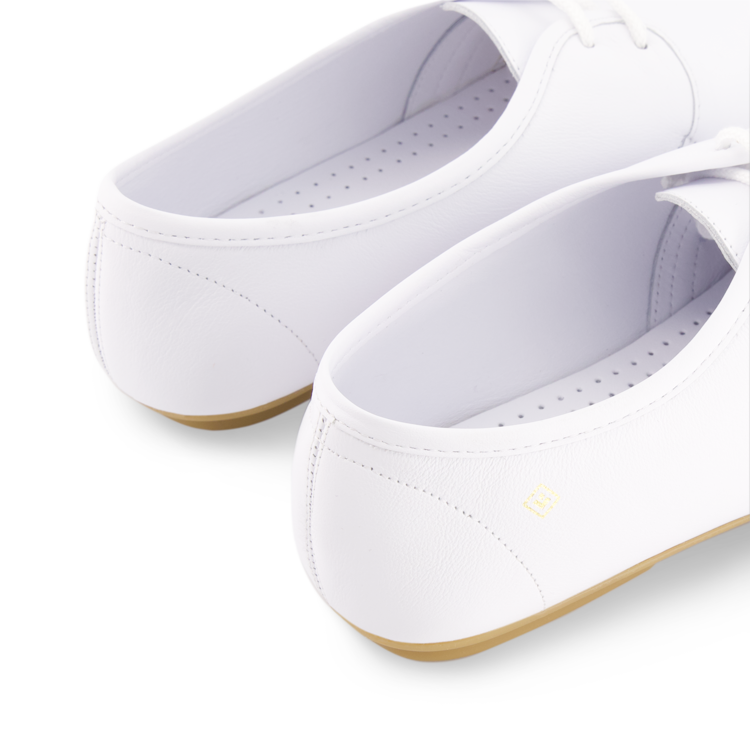 Rivieras Jazz Lacet derbies blanc cuir lisse