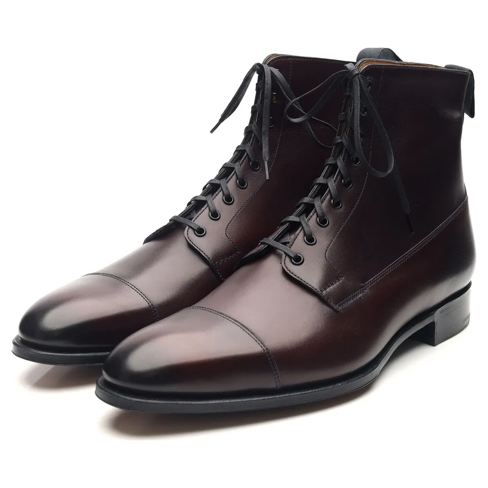 Edward Green Albion bottines cuir bordeaux UK 8