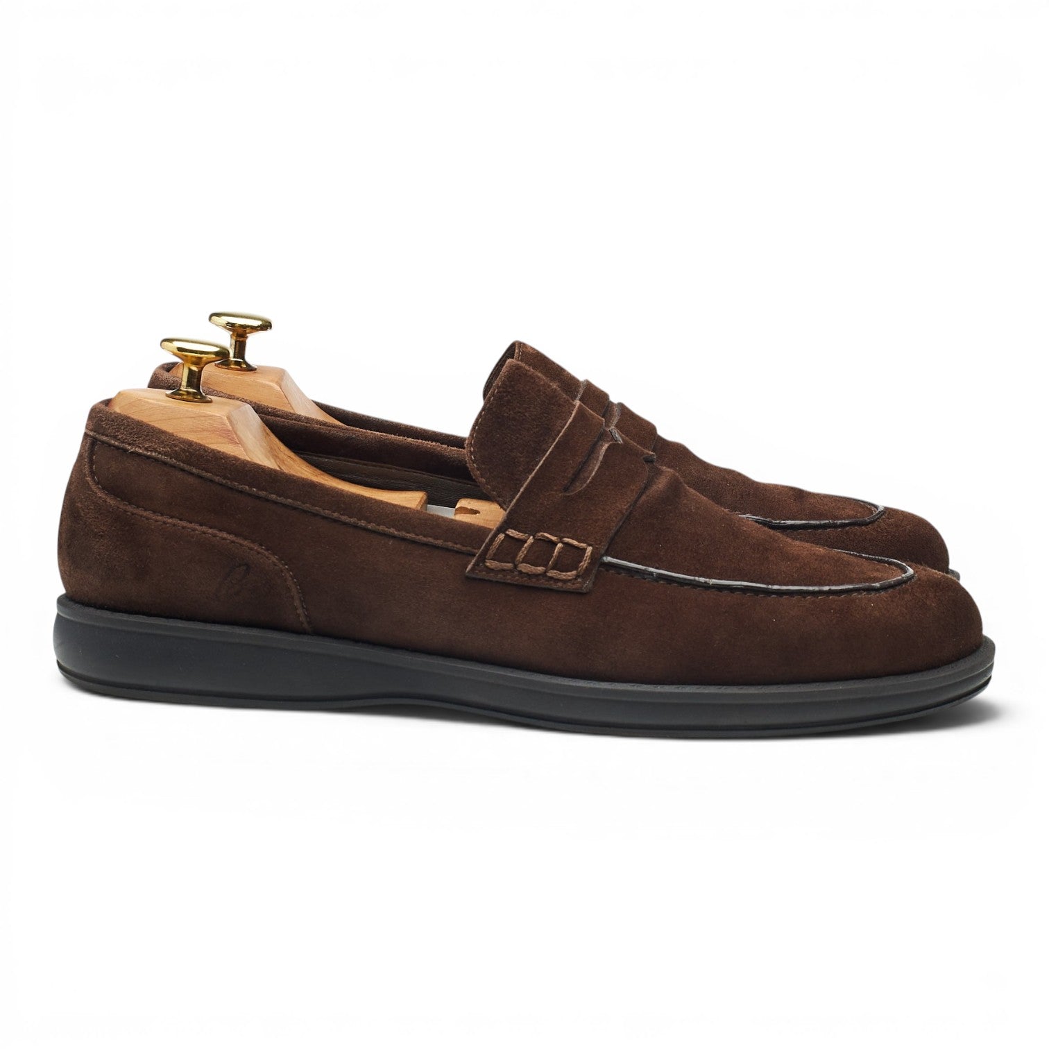 Brioni mocassin penny suède marron 8 UK