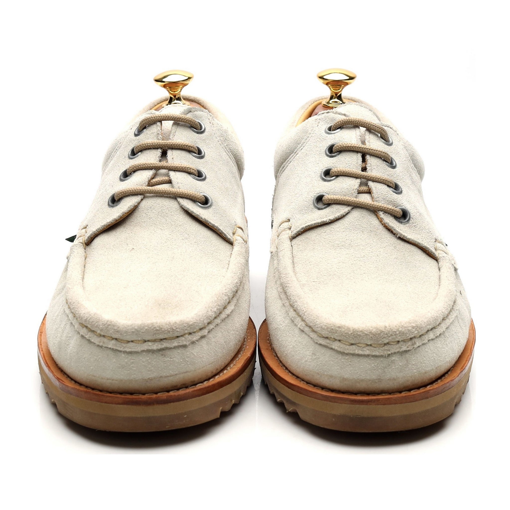 Paraboot Thiers chaussure bateau suède crème UK 9