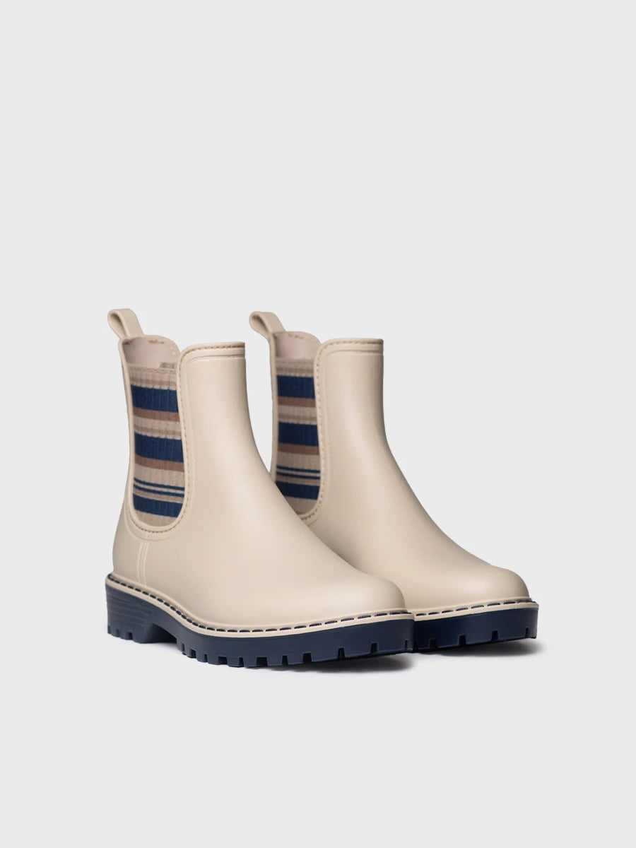 Toni Pons Corbin bottines pluie femme élastiques rayés