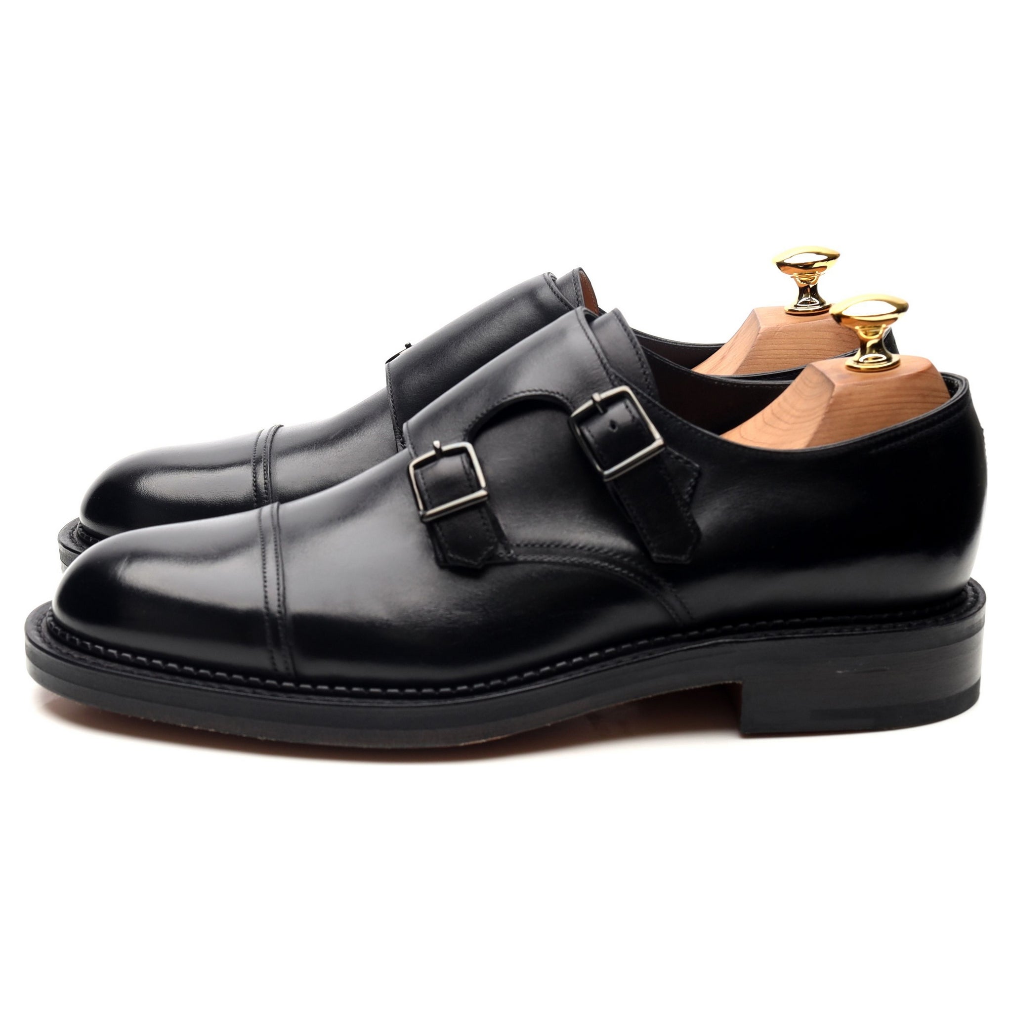 John Lobb William double monk cuir noir UK 6.5