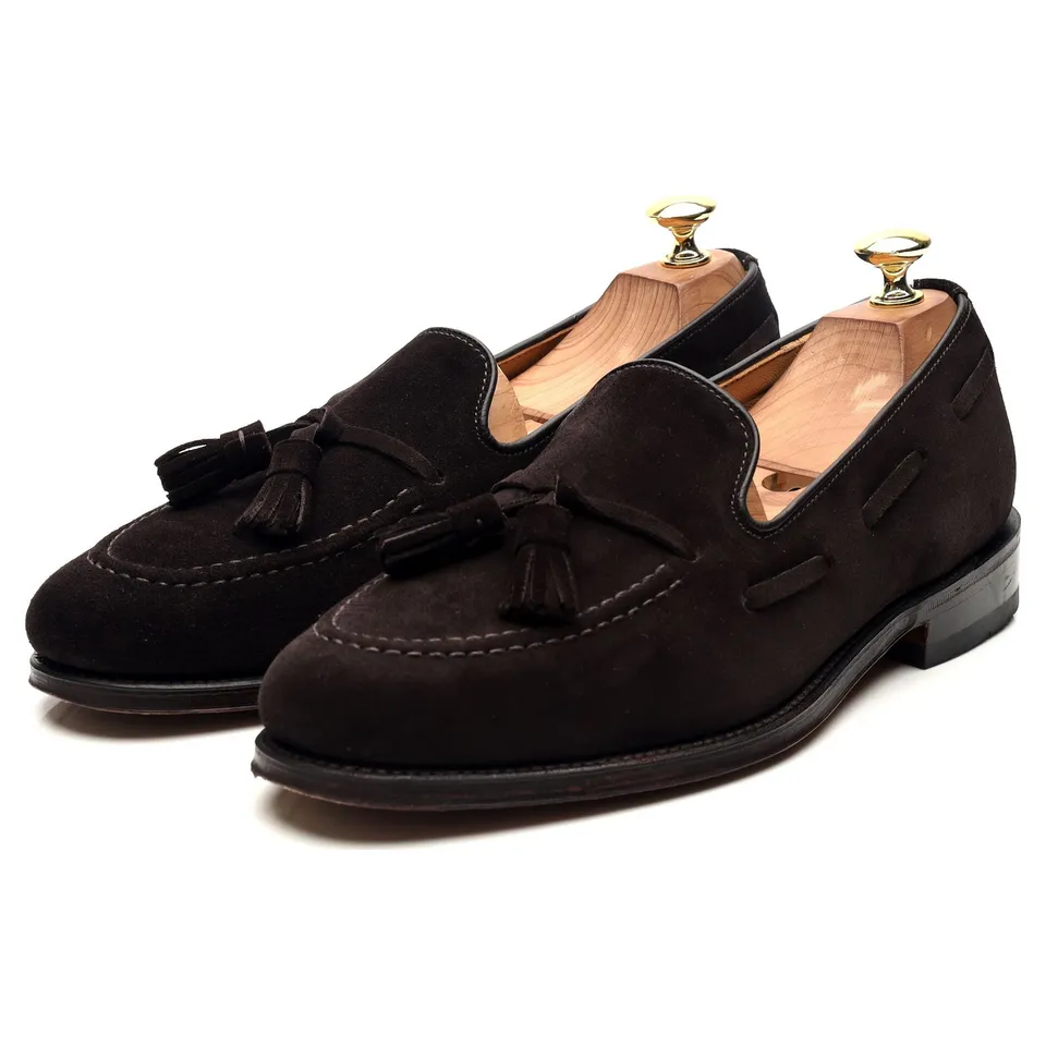 Loake Lincoln mocassin suède marron 8 glands